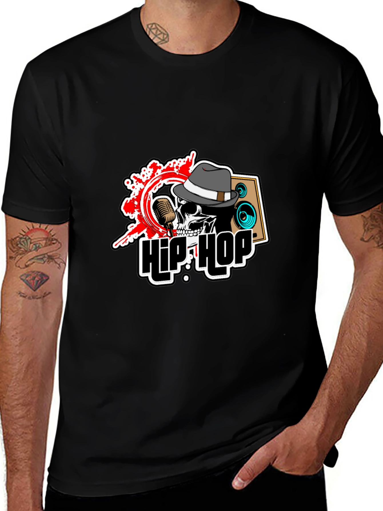 Hip Hop Skull Graphic T-Shirt