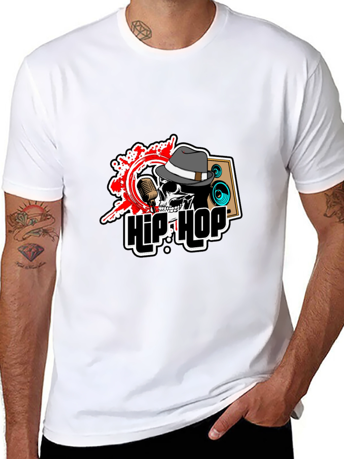 Hip Hop Skull Graphic T-Shirt