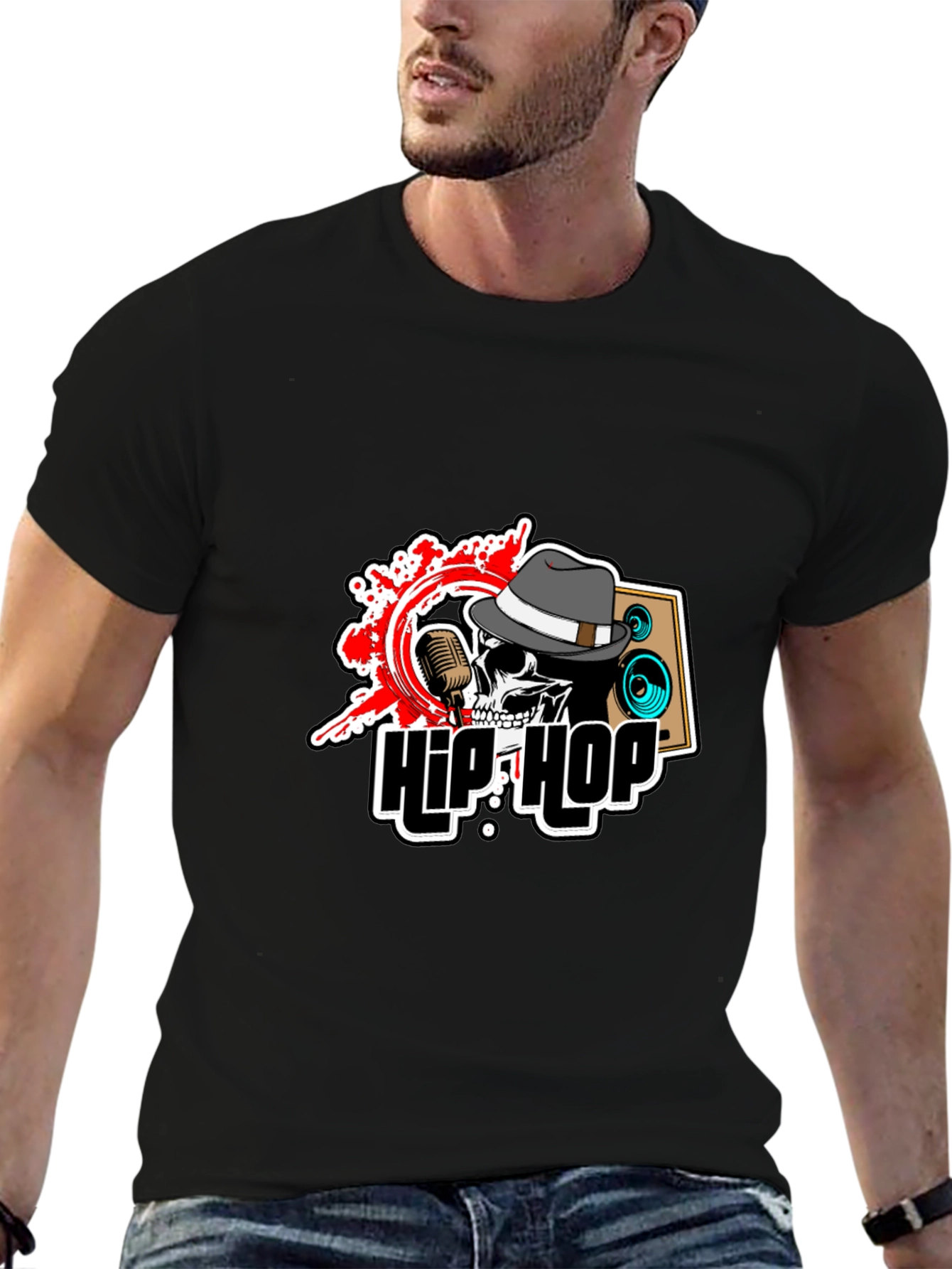 Hip Hop Skull Graphic T-Shirt