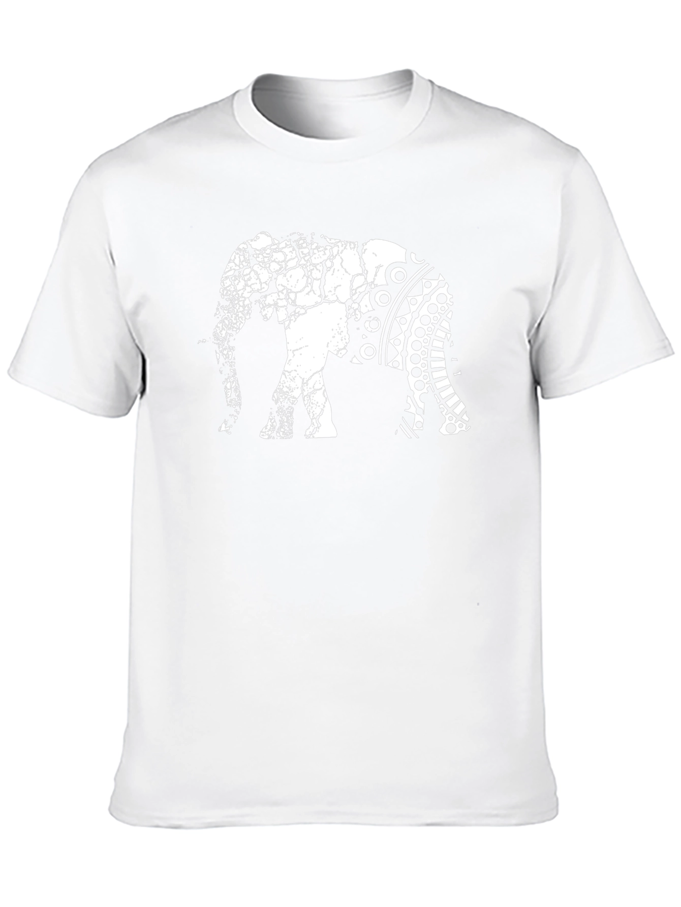Elephant Graphic Tee - Unique Crackle Design