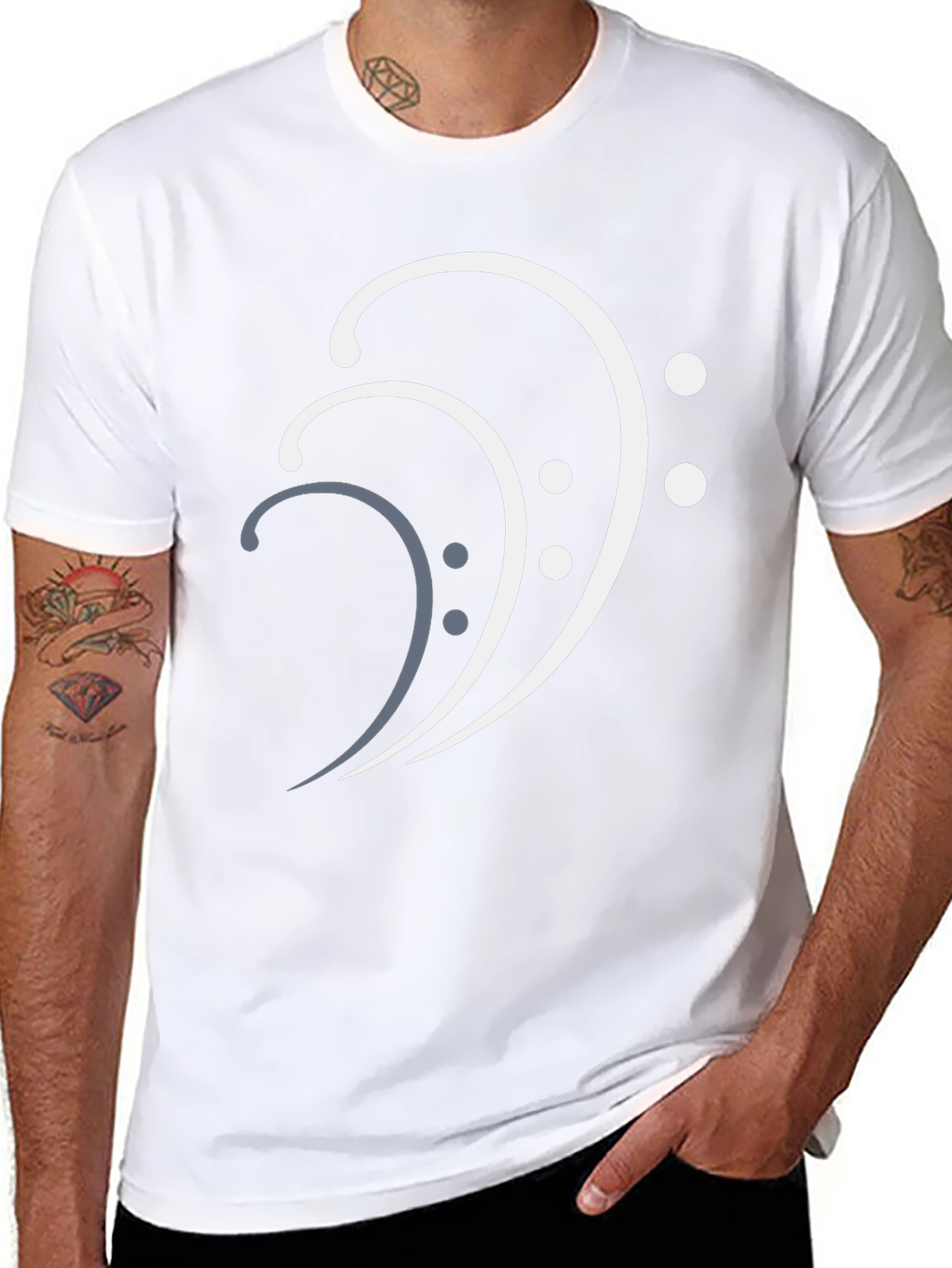 Bass Clef Stylish Graphic Tee - Music Lovers T-Shirt