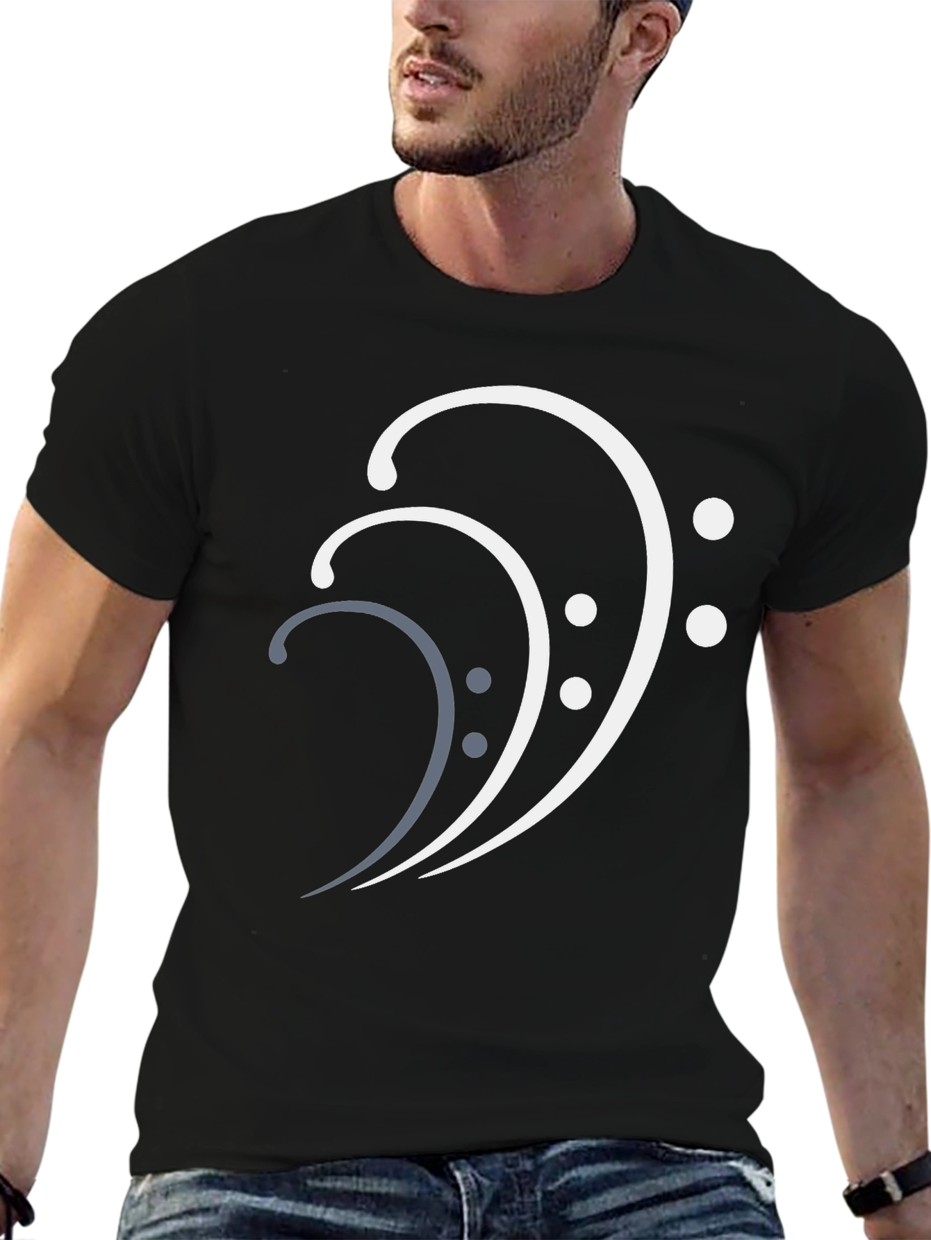 Bass Clef Stylish Graphic Tee - Music Lovers T-Shirt