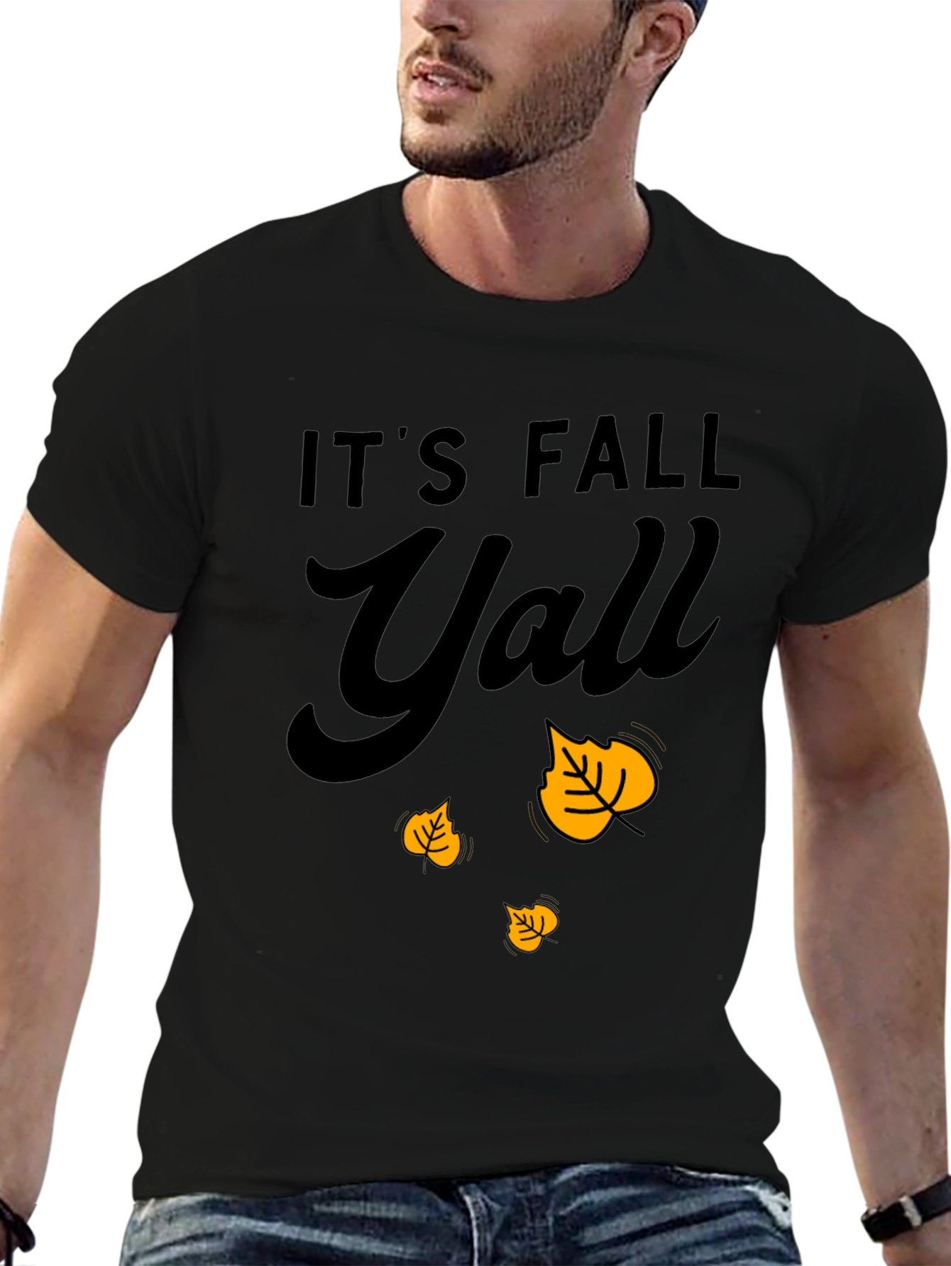 Its Fall Yall T-Shirt - Autumn Leaves Design