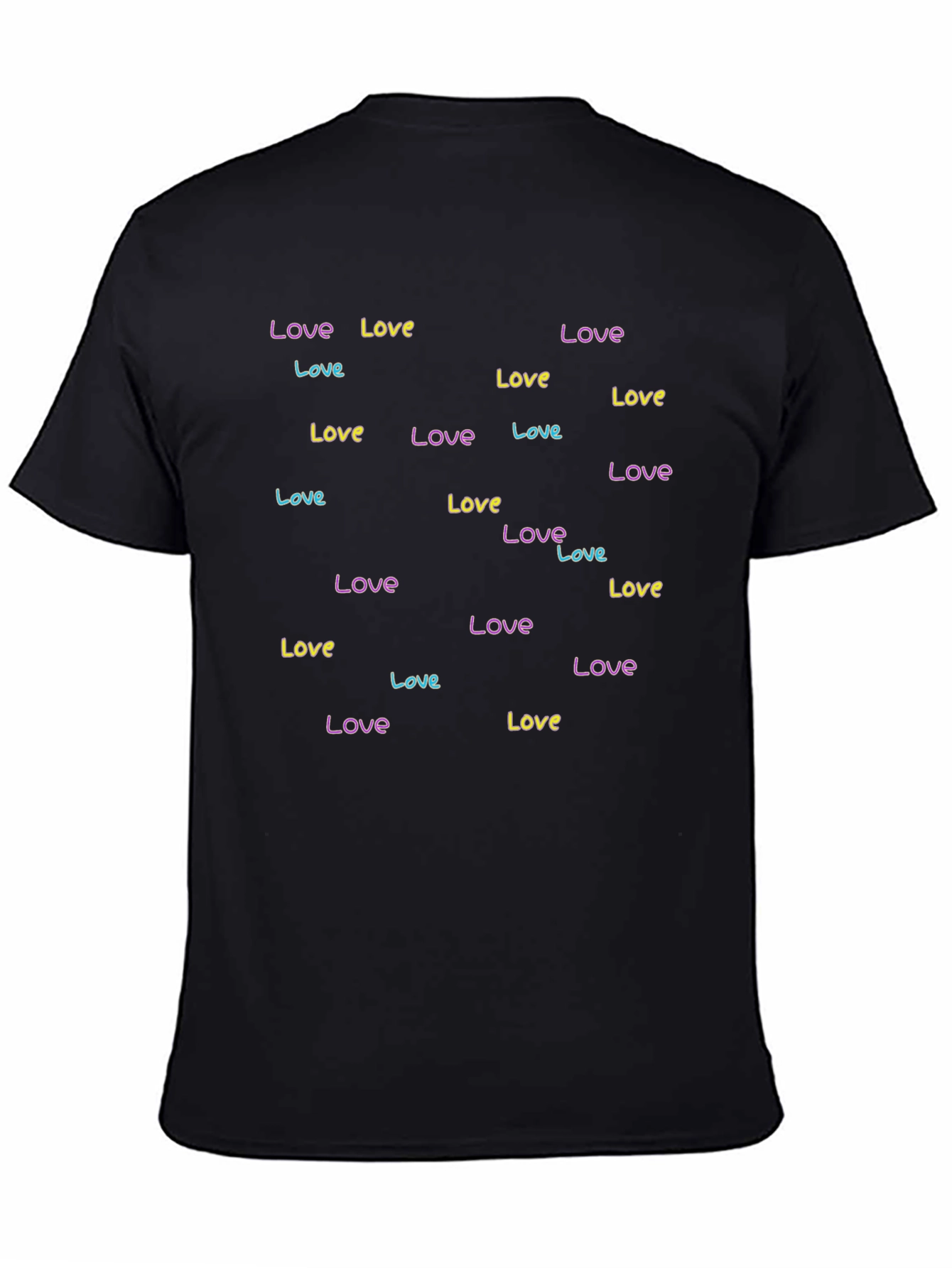 Love Print Black T-Shirt