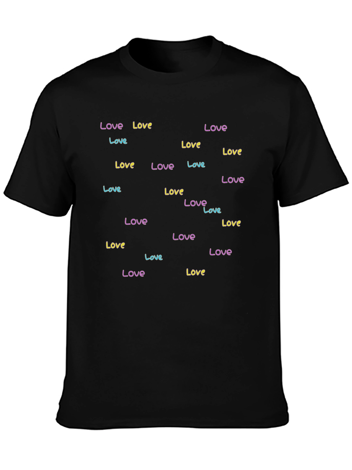 Love Print Black T-Shirt