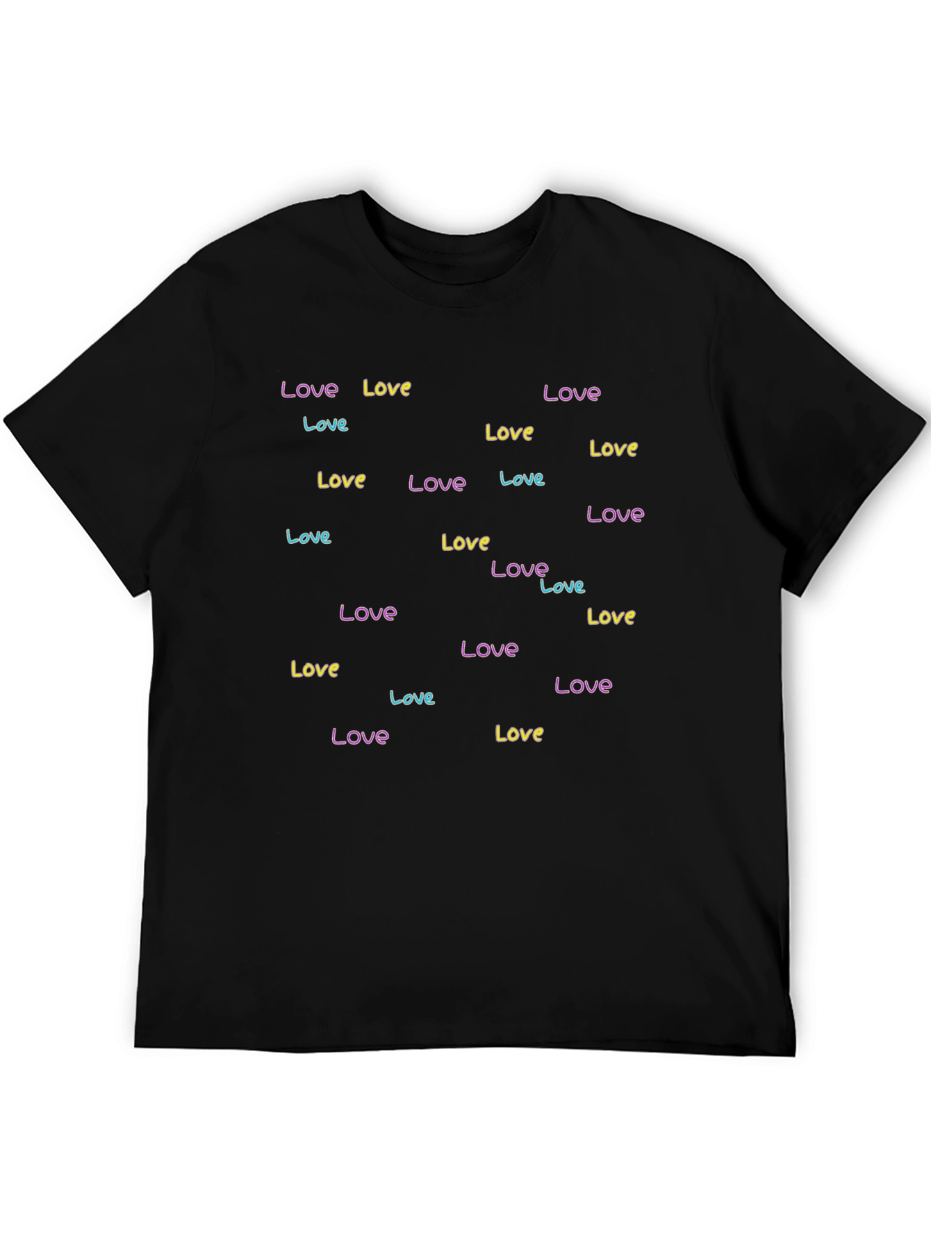 Love Print Black T-Shirt
