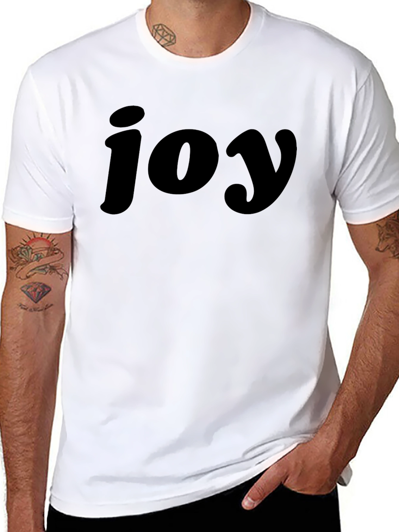 Joy Graphic Tee - Black Crew Neck T-Shirt