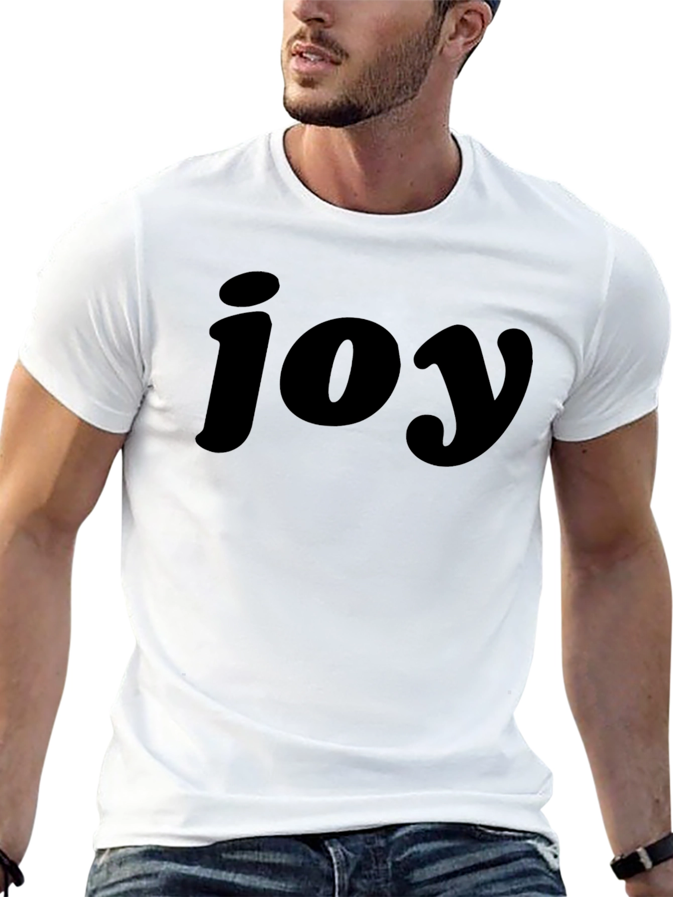 Joy Graphic Tee - Black Crew Neck T-Shirt