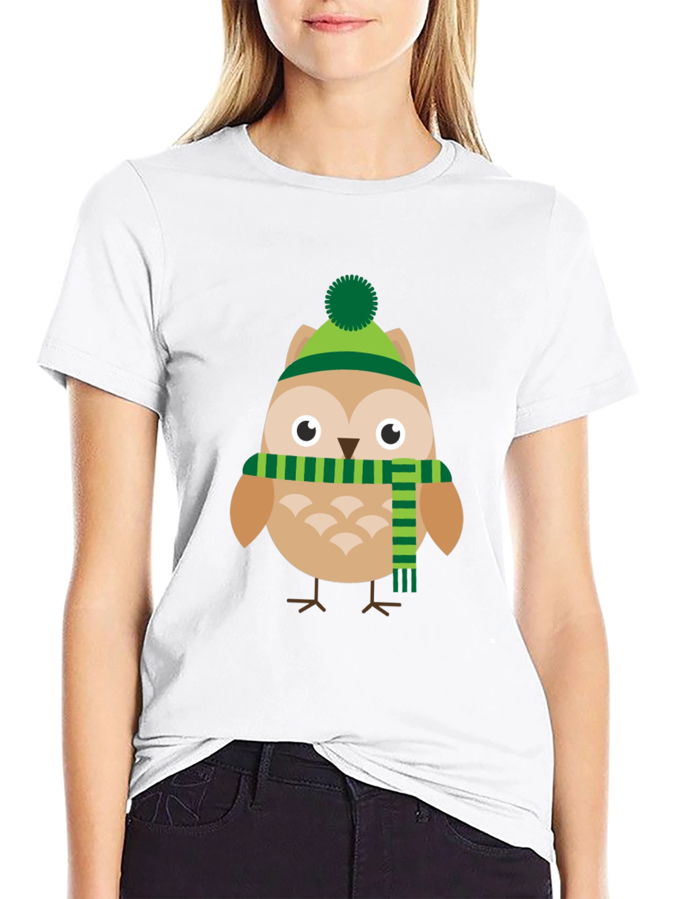 Winter Owl T-Shirt Cartoon Style Tee
