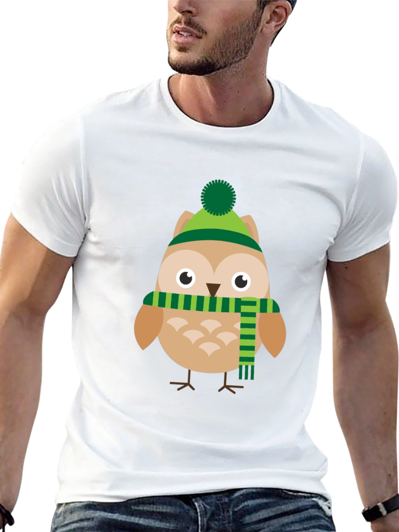 Winter Owl T-Shirt Cartoon Style Tee