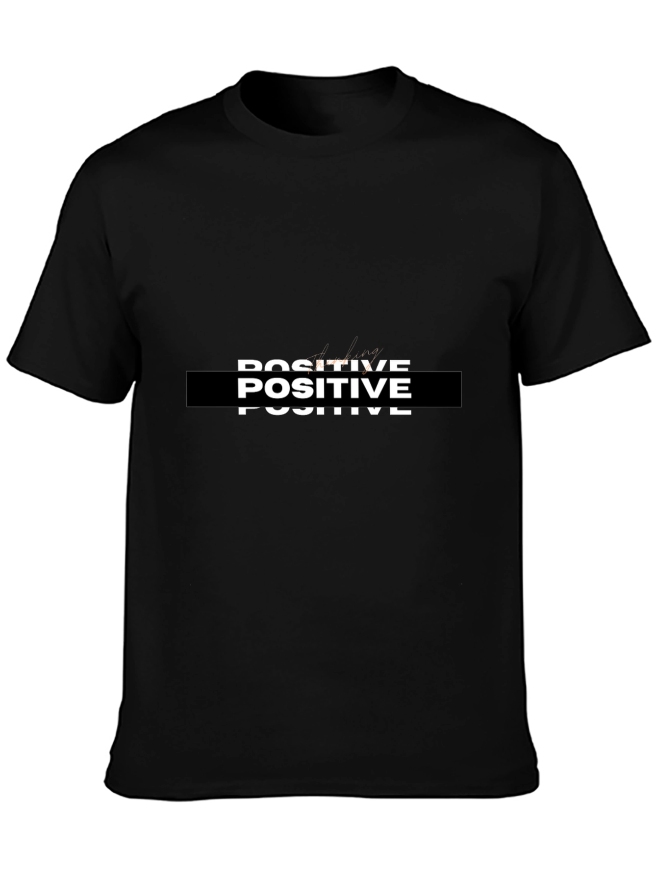Positive Graphic Print Black T-Shirt