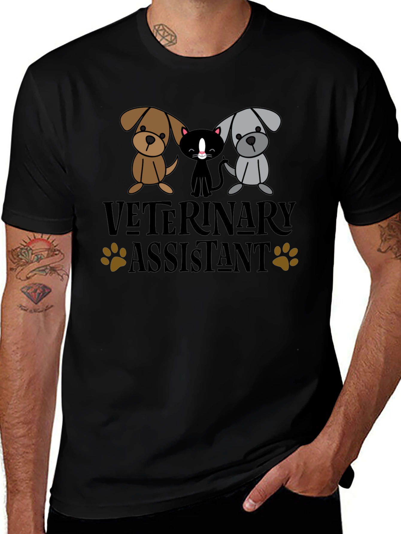 Veterinary Assistant Cute Pet Cartoon T-Shirt