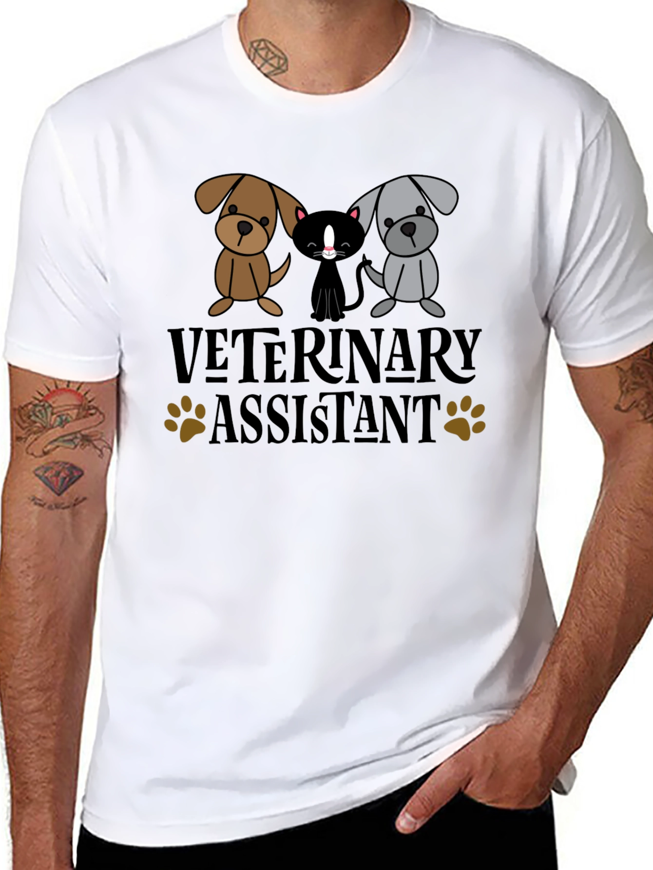 Veterinary Assistant Cute Pet Cartoon T-Shirt