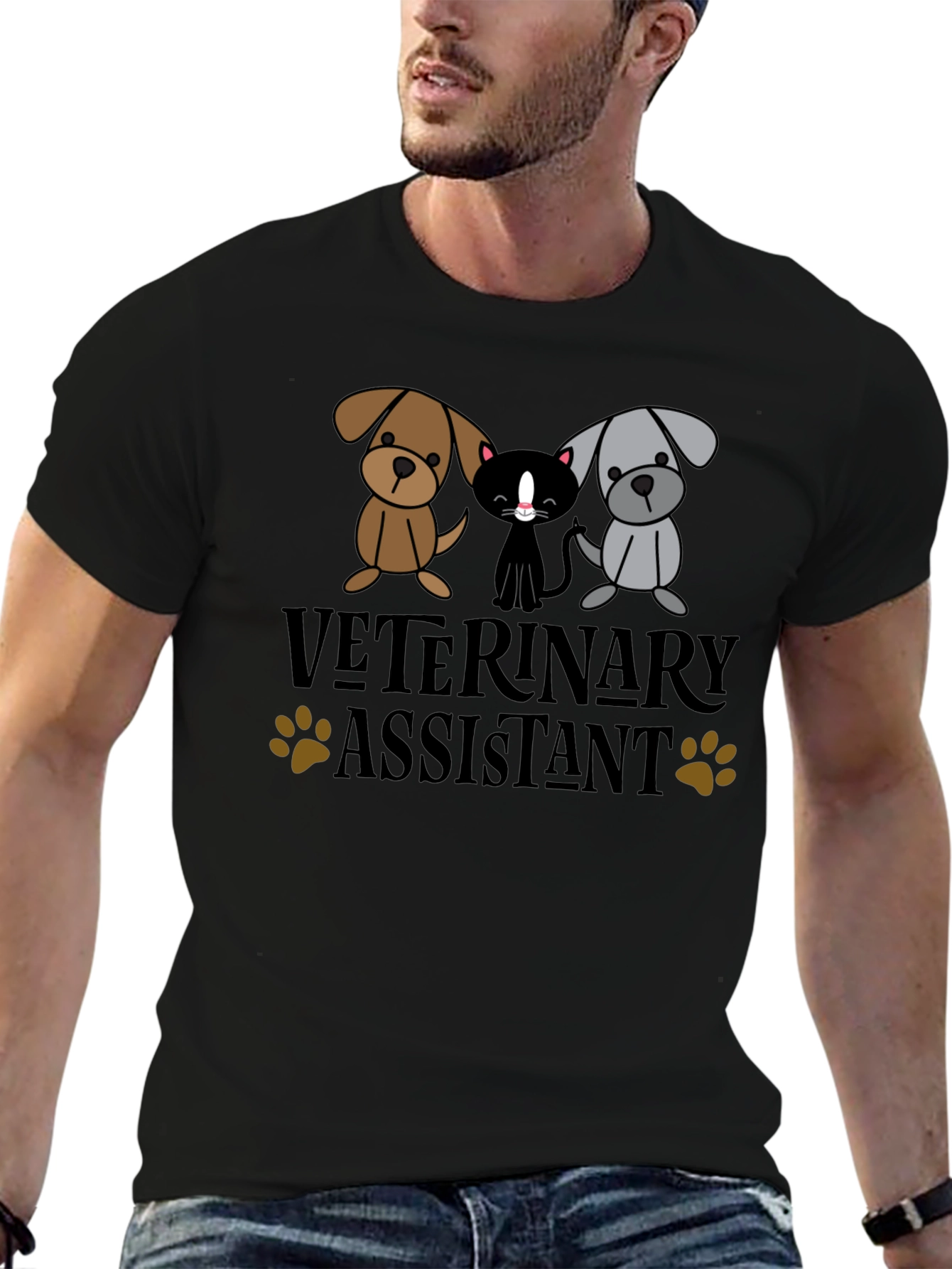 Veterinary Assistant Cute Pet Cartoon T-Shirt
