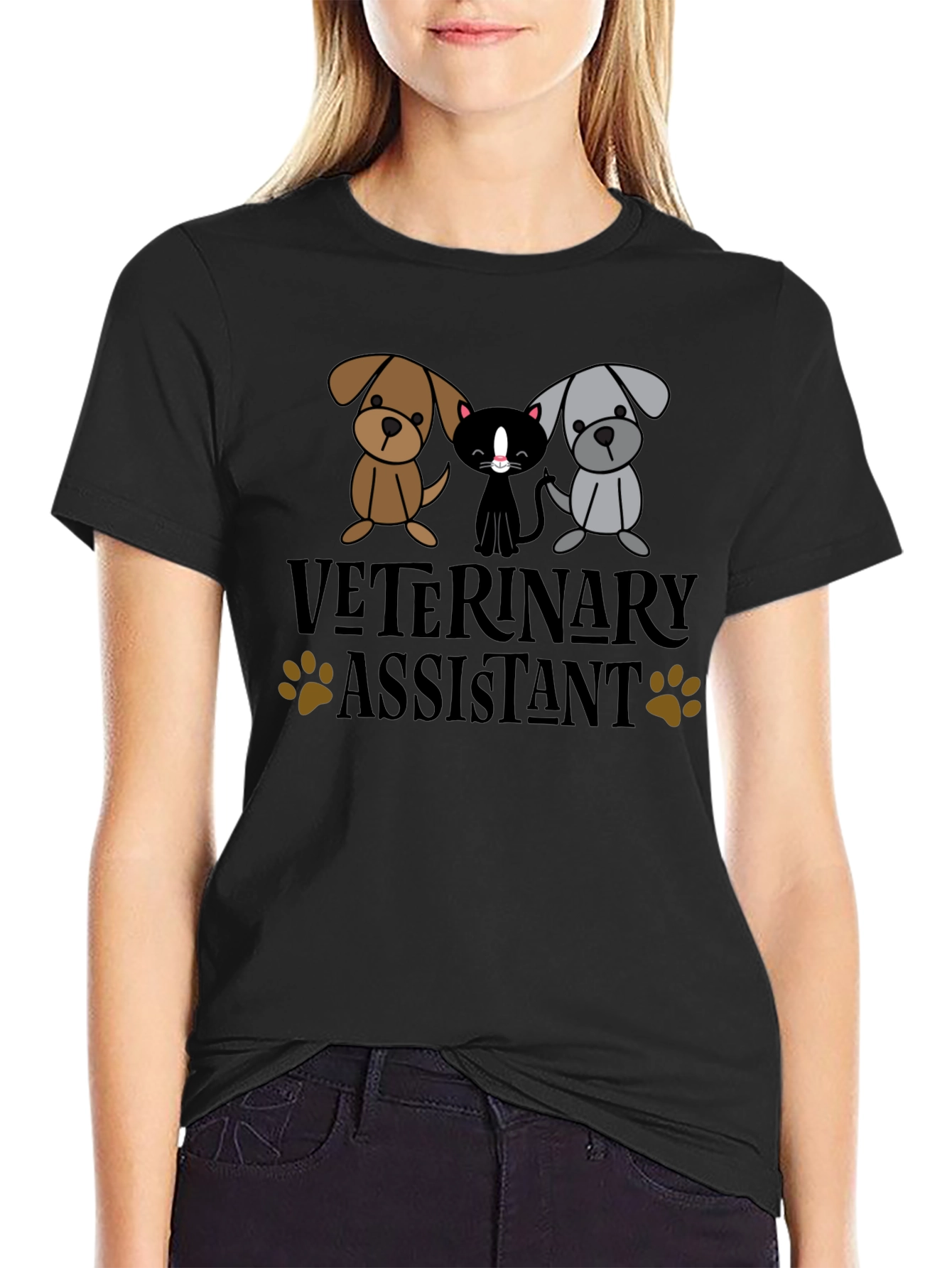 Veterinary Assistant Cute Pet Cartoon T-Shirt