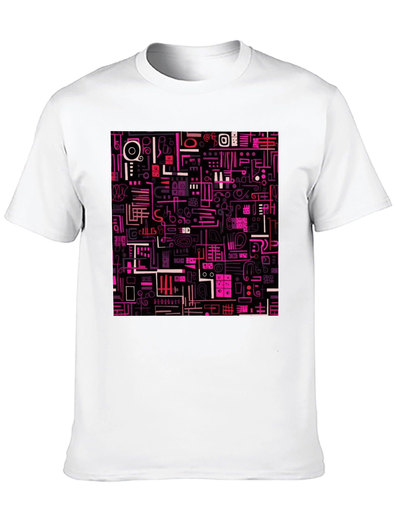 Abstract Pattern Print Black T-Shirt