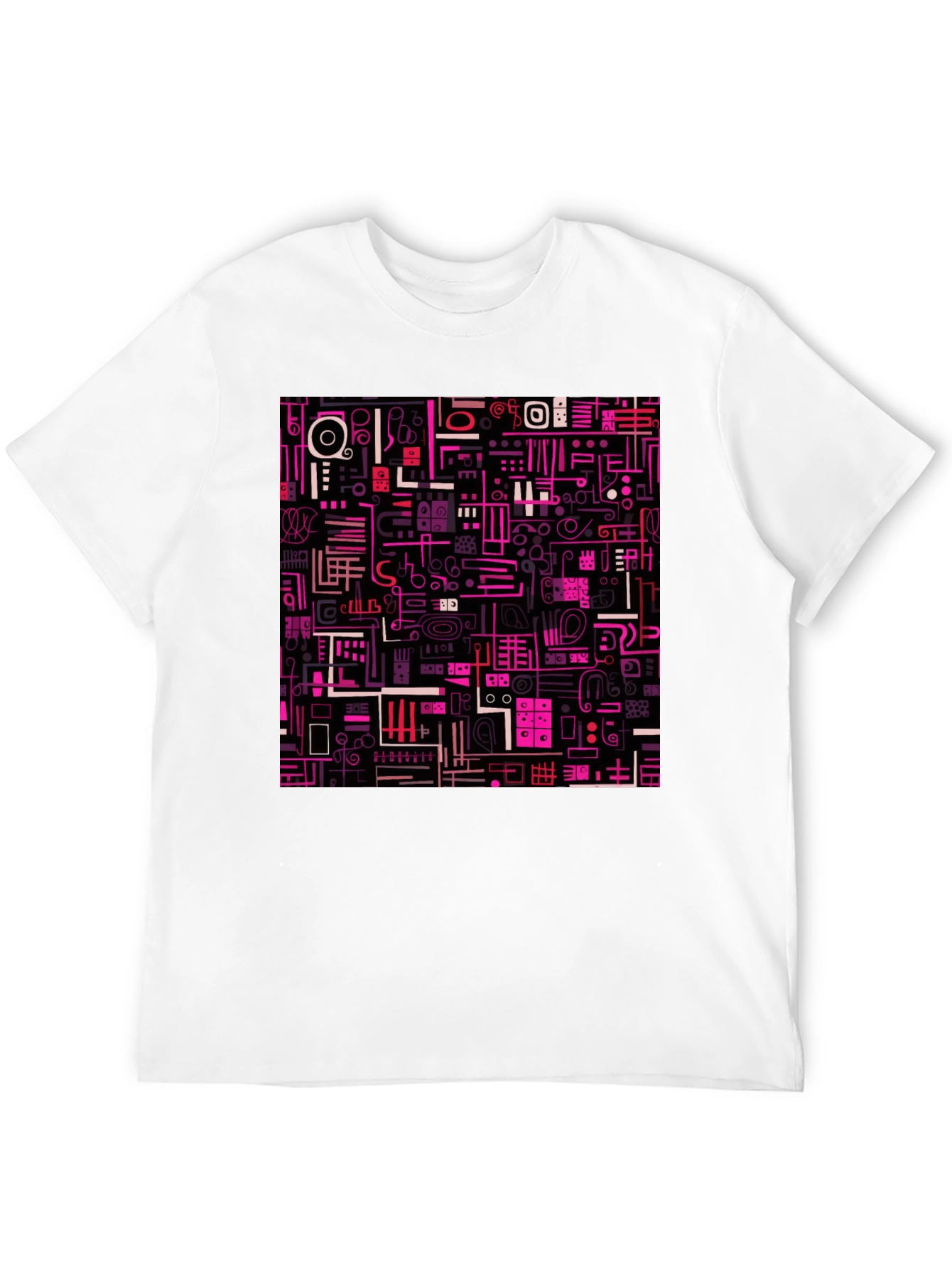 Abstract Pattern Print Black T-Shirt