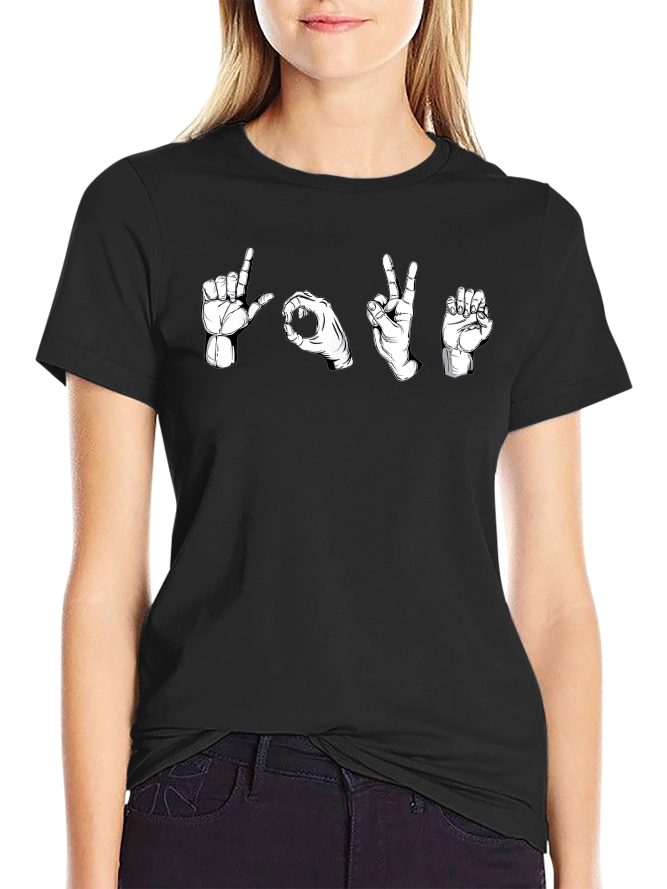 LOVE Sign Language Graphic T-Shirt