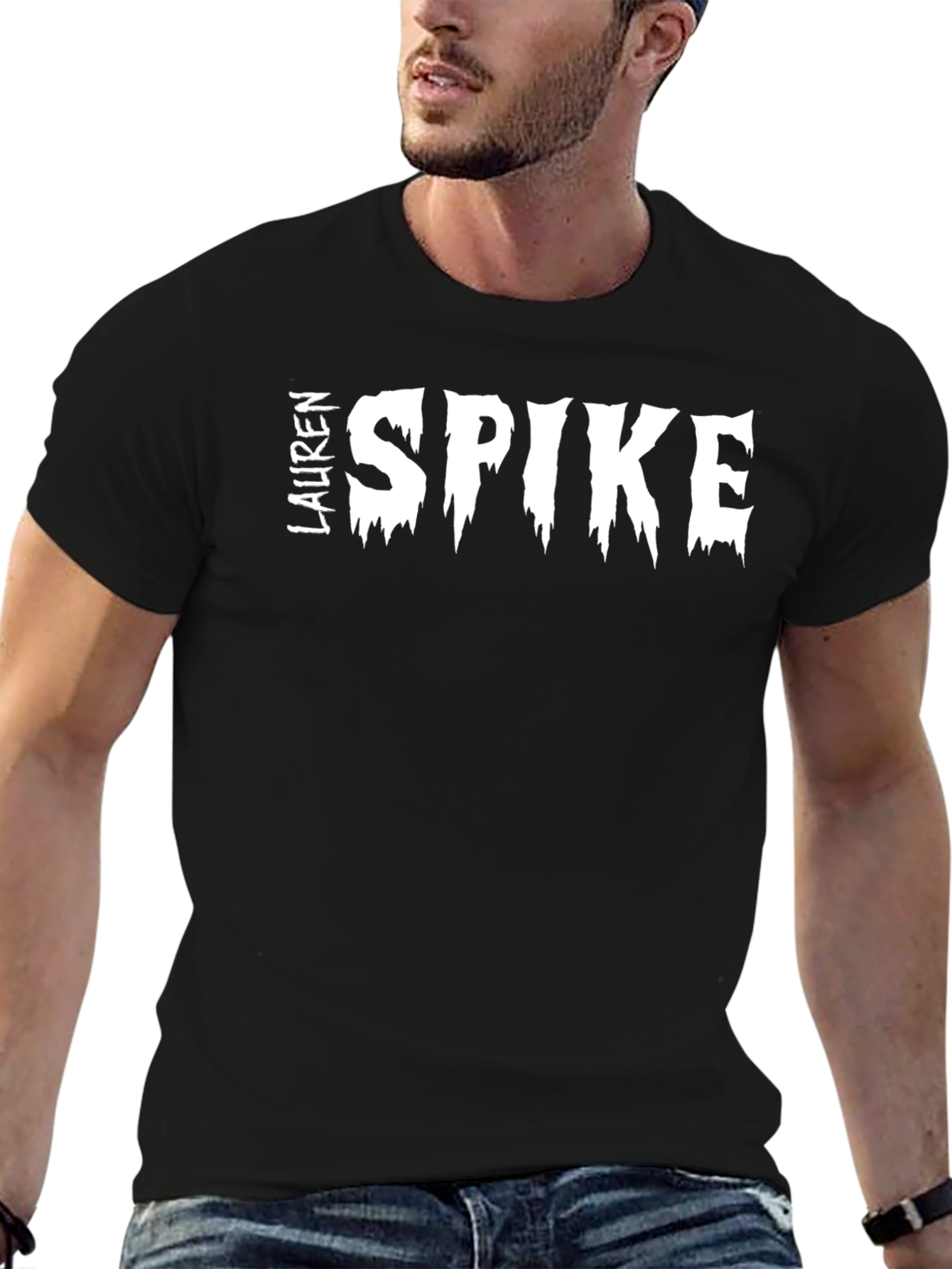 Lauren & Spike Graphic Tee - Black Cotton T-Shirt