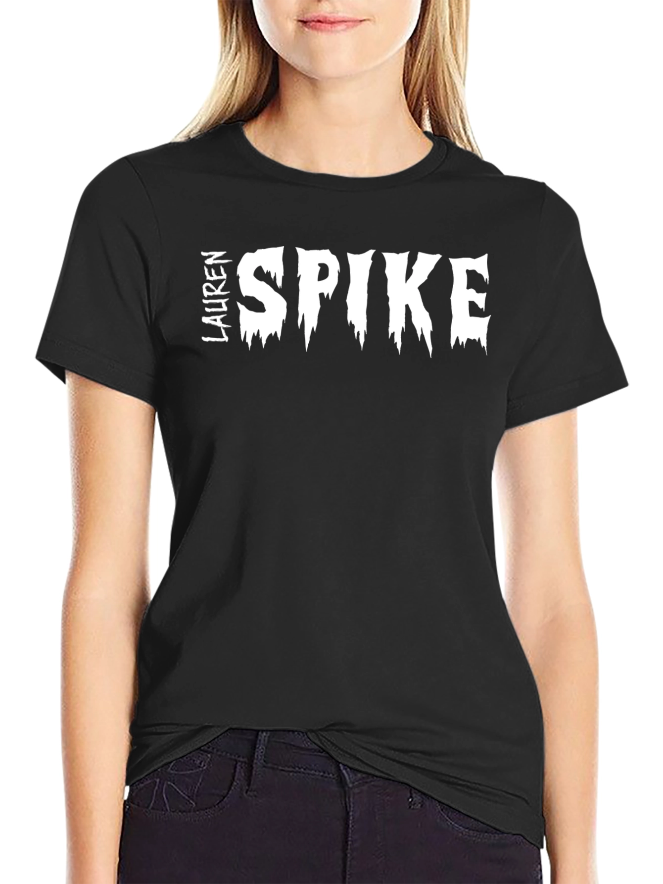 Lauren & Spike Graphic Tee - Black Cotton T-Shirt