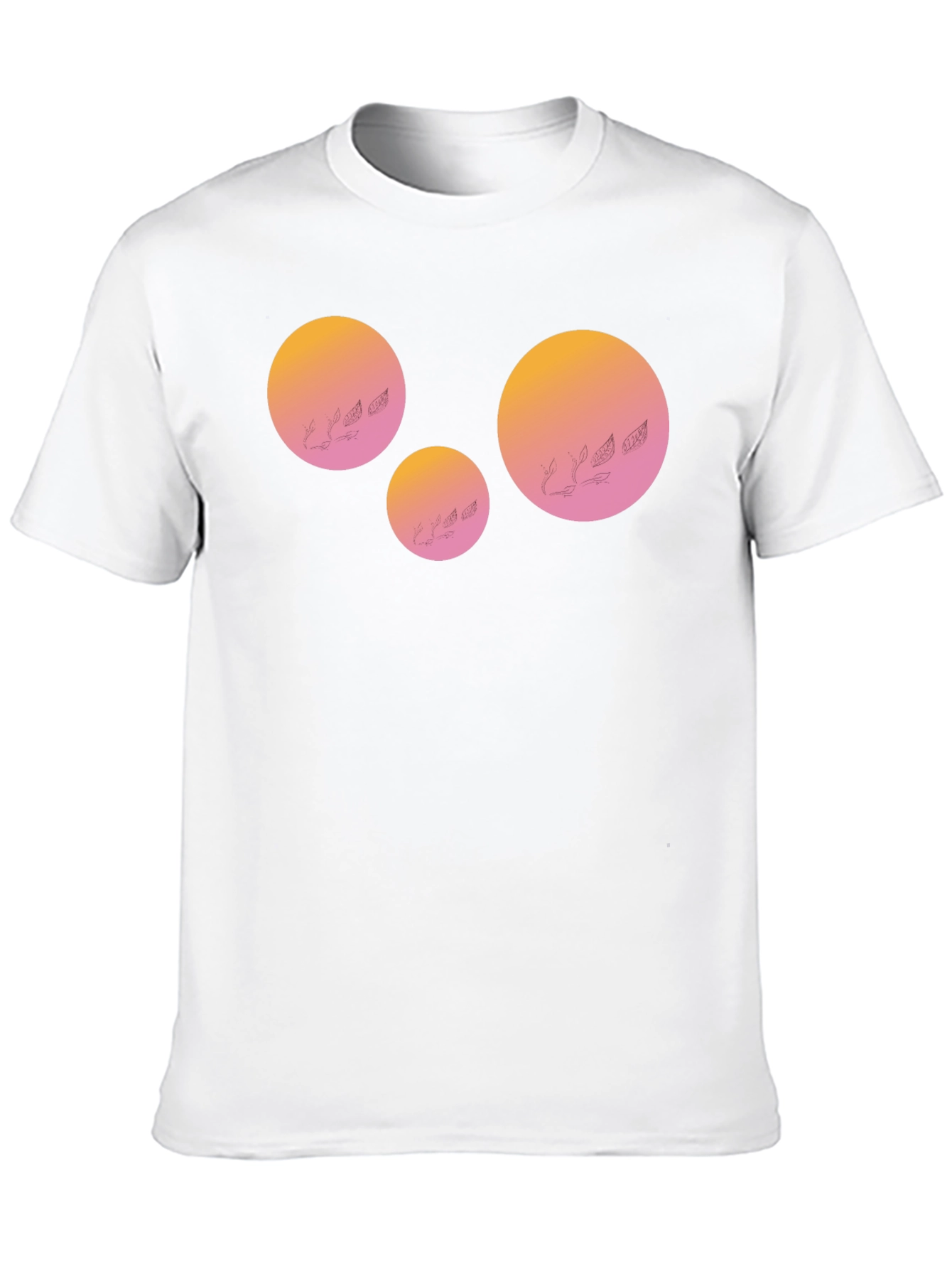 Geometric Sunset Graphic Tee - Black Cotton Blend