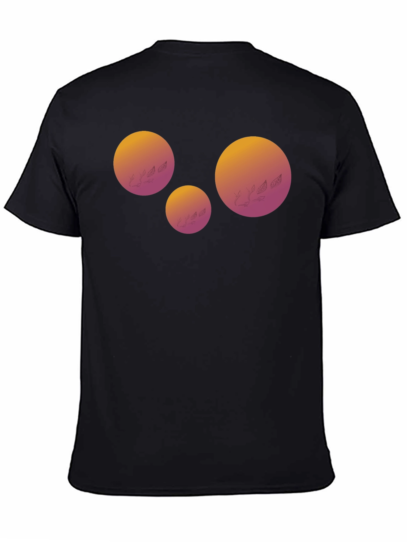 Geometric Sunset Graphic Tee - Black Cotton Blend