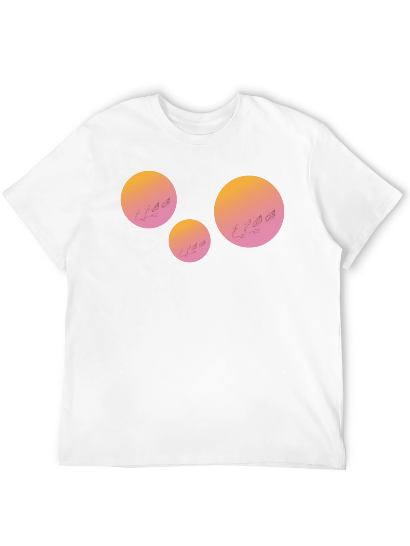 Geometric Sunset Graphic Tee - Black Cotton Blend