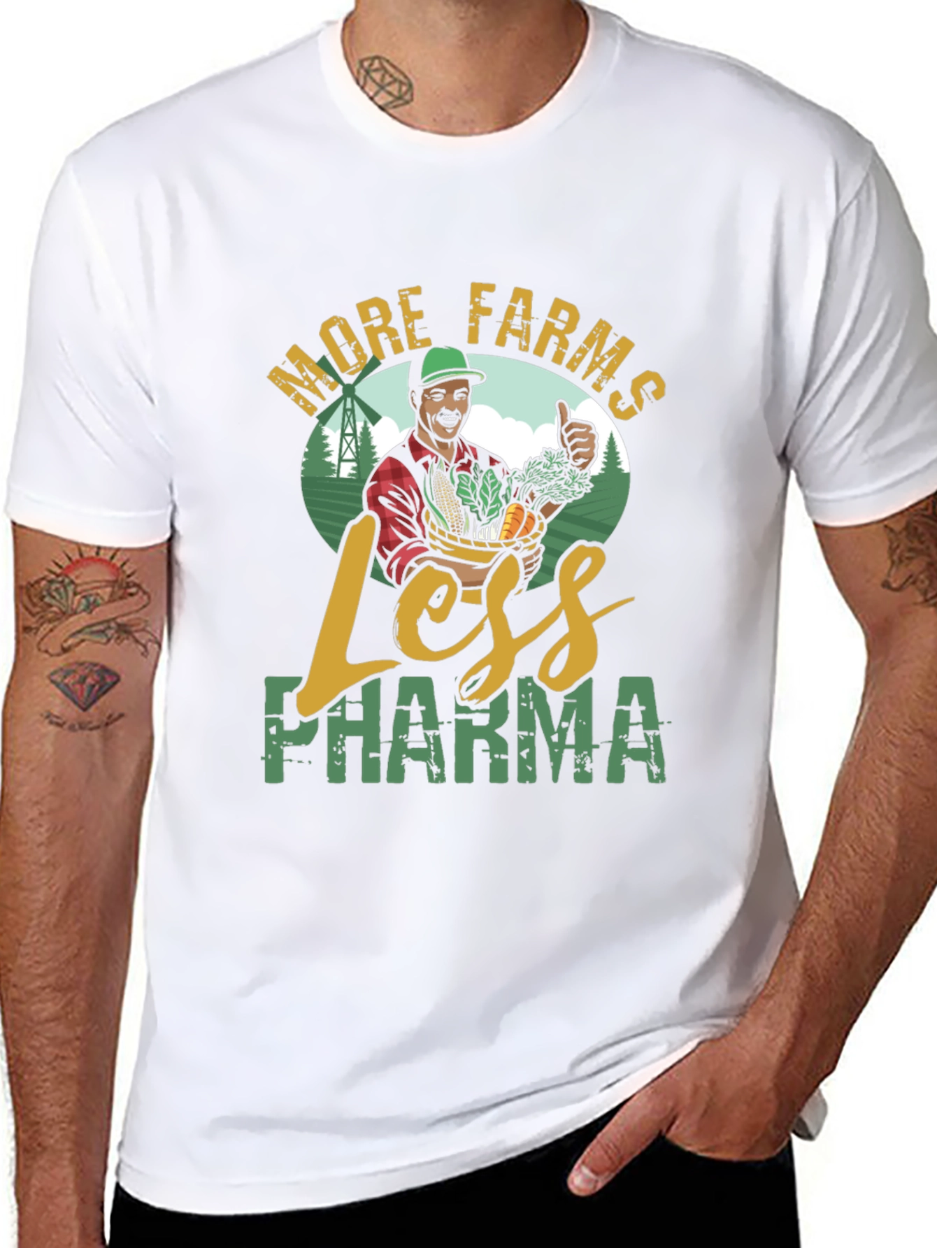 More Farms Less Pharma T-Shirt