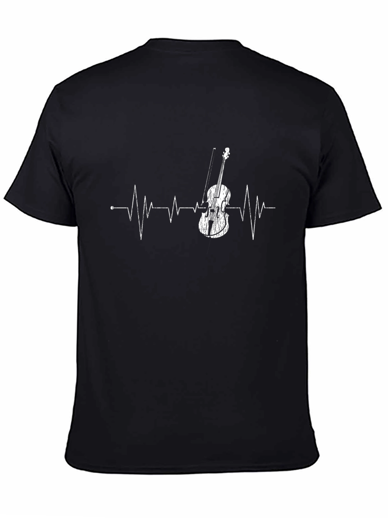 Violin Heartbeat Graphic Tee - Musicians Black T-Shirt