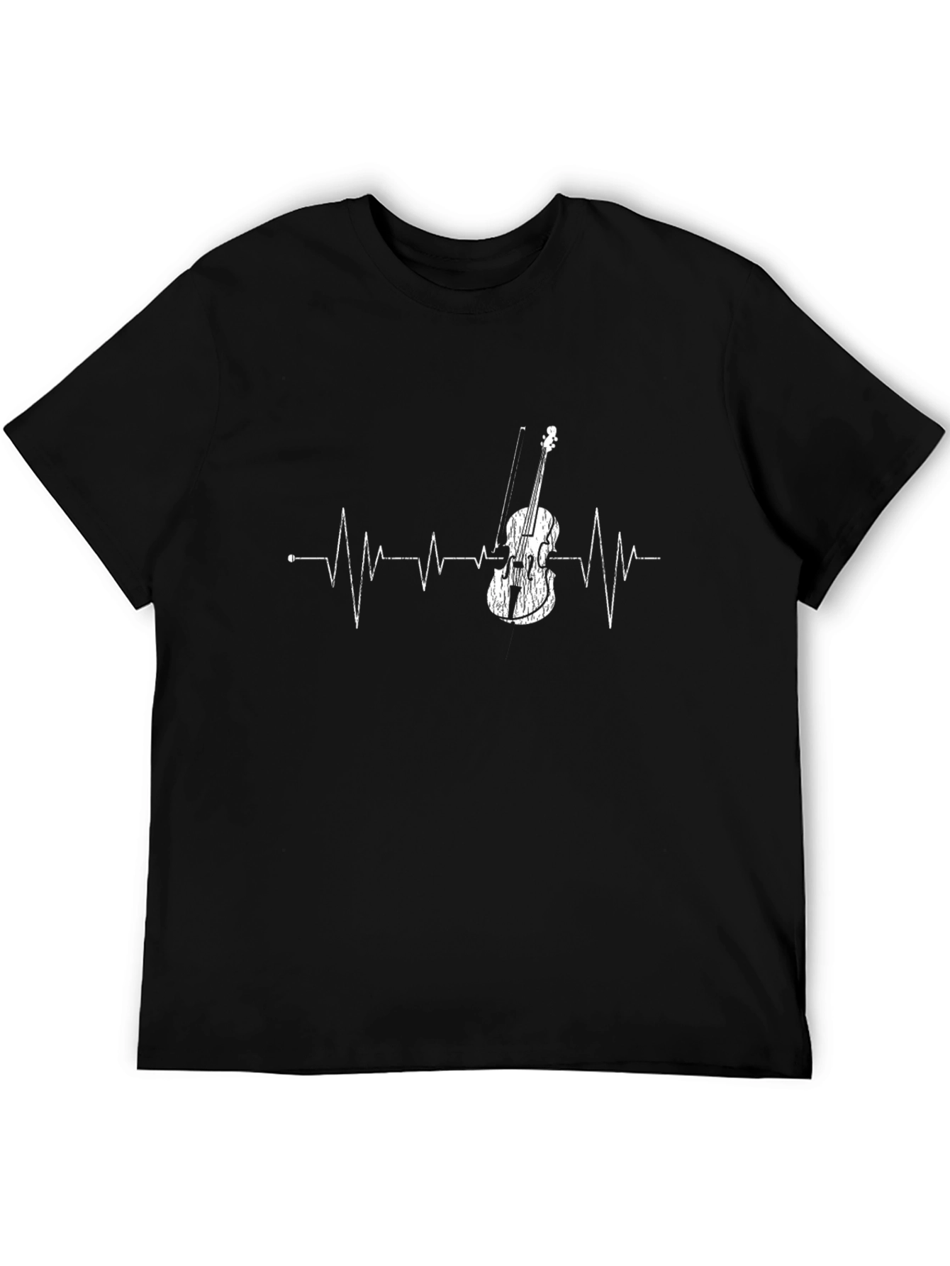 Violin Heartbeat Graphic Tee - Musicians Black T-Shirt