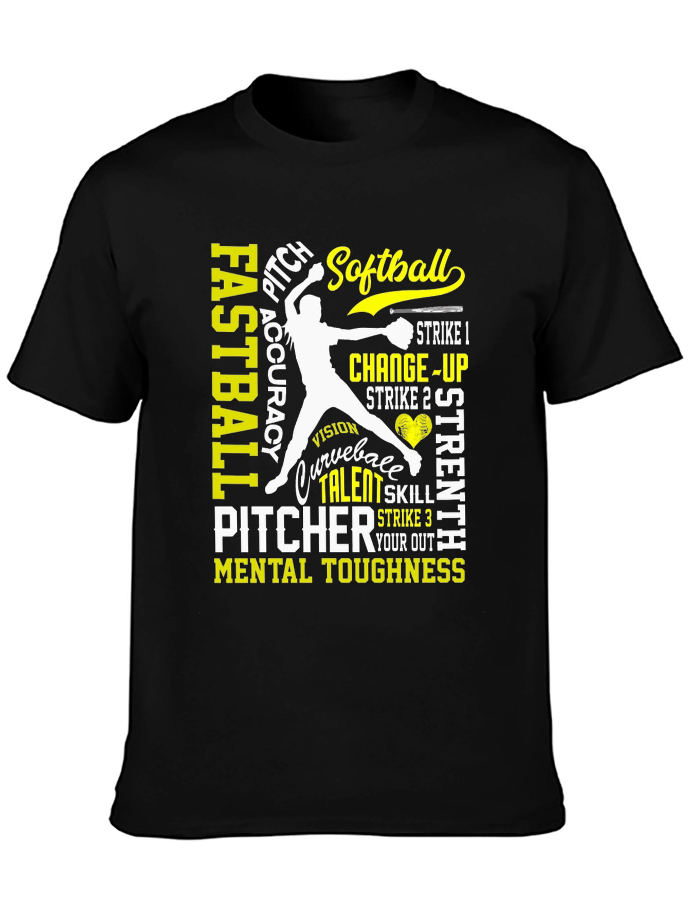 Softball Pitcher Skills Graphic T-Shirt
