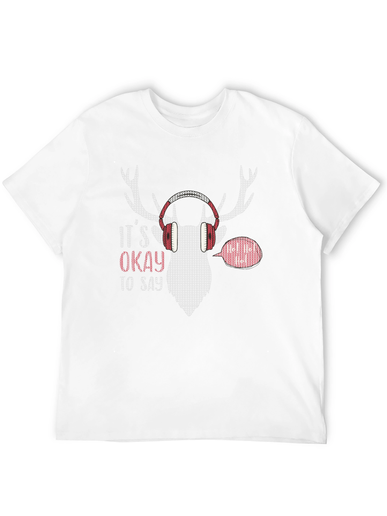 Its Okay to Say Ho! Christmas Deer Headphone T-Shirt