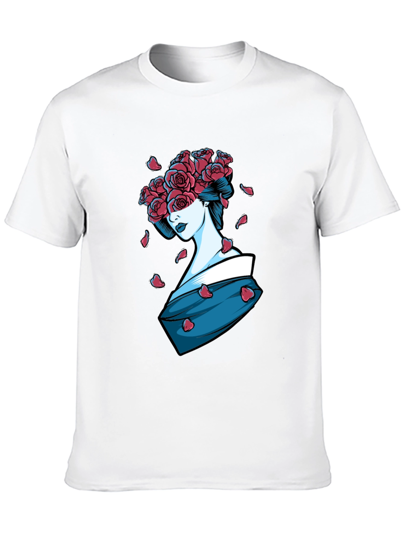 Geisha Rose T-Shirt - Unique Graphic Tee