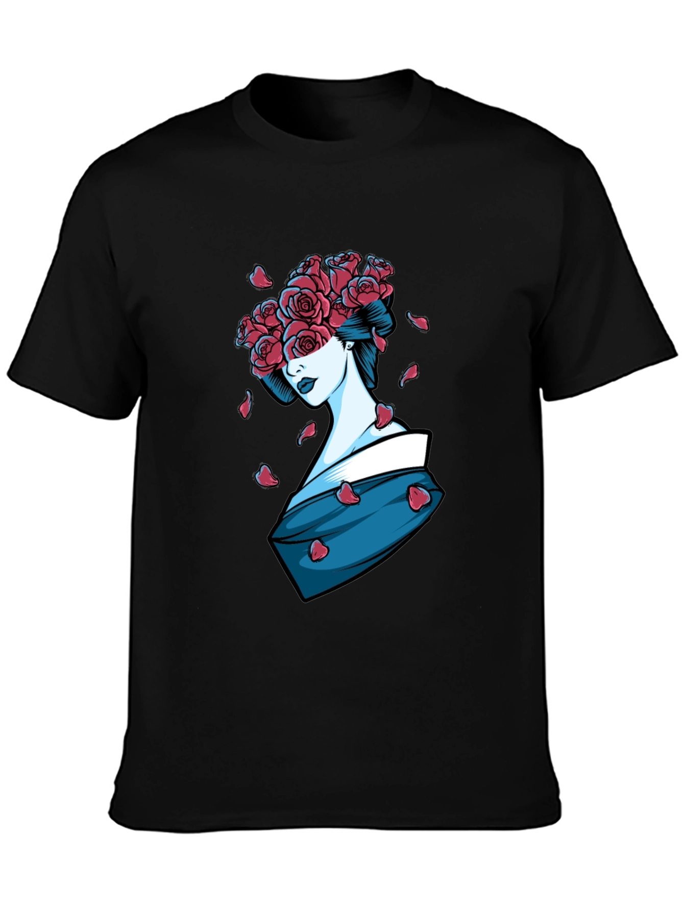 Geisha Rose T-Shirt - Unique Graphic Tee