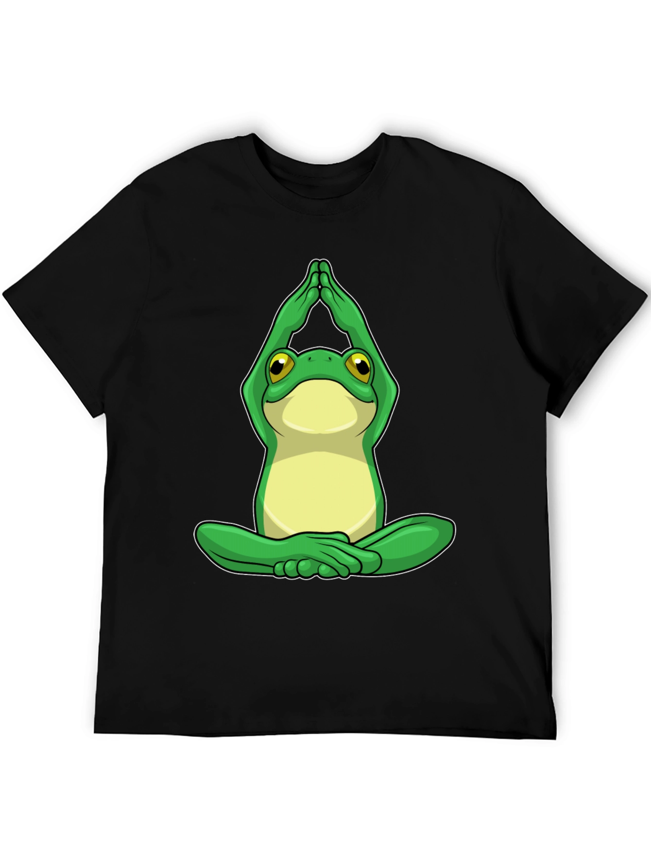 Yoga Frog Graphic Tee - Black Cotton Comfort