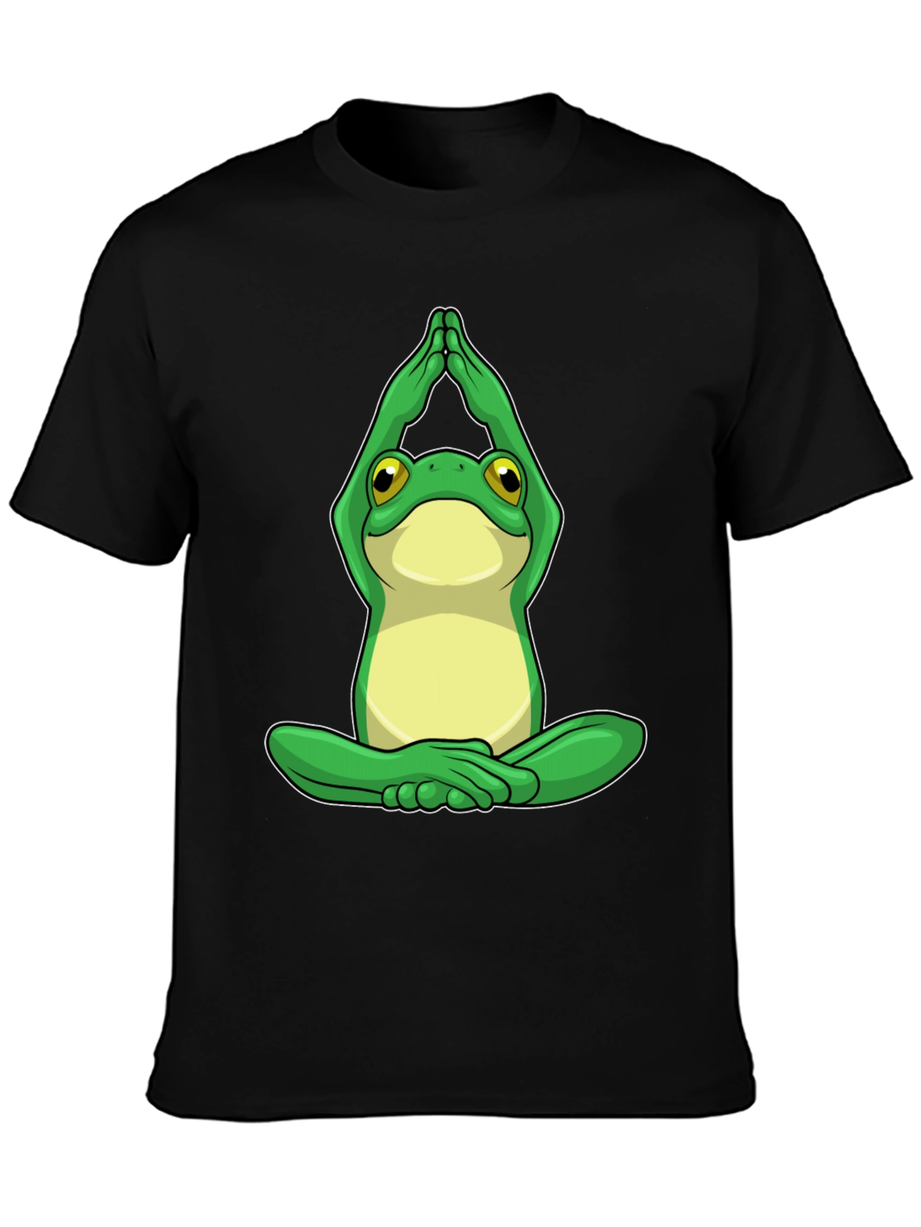 Yoga Frog Graphic Tee - Black Cotton Comfort