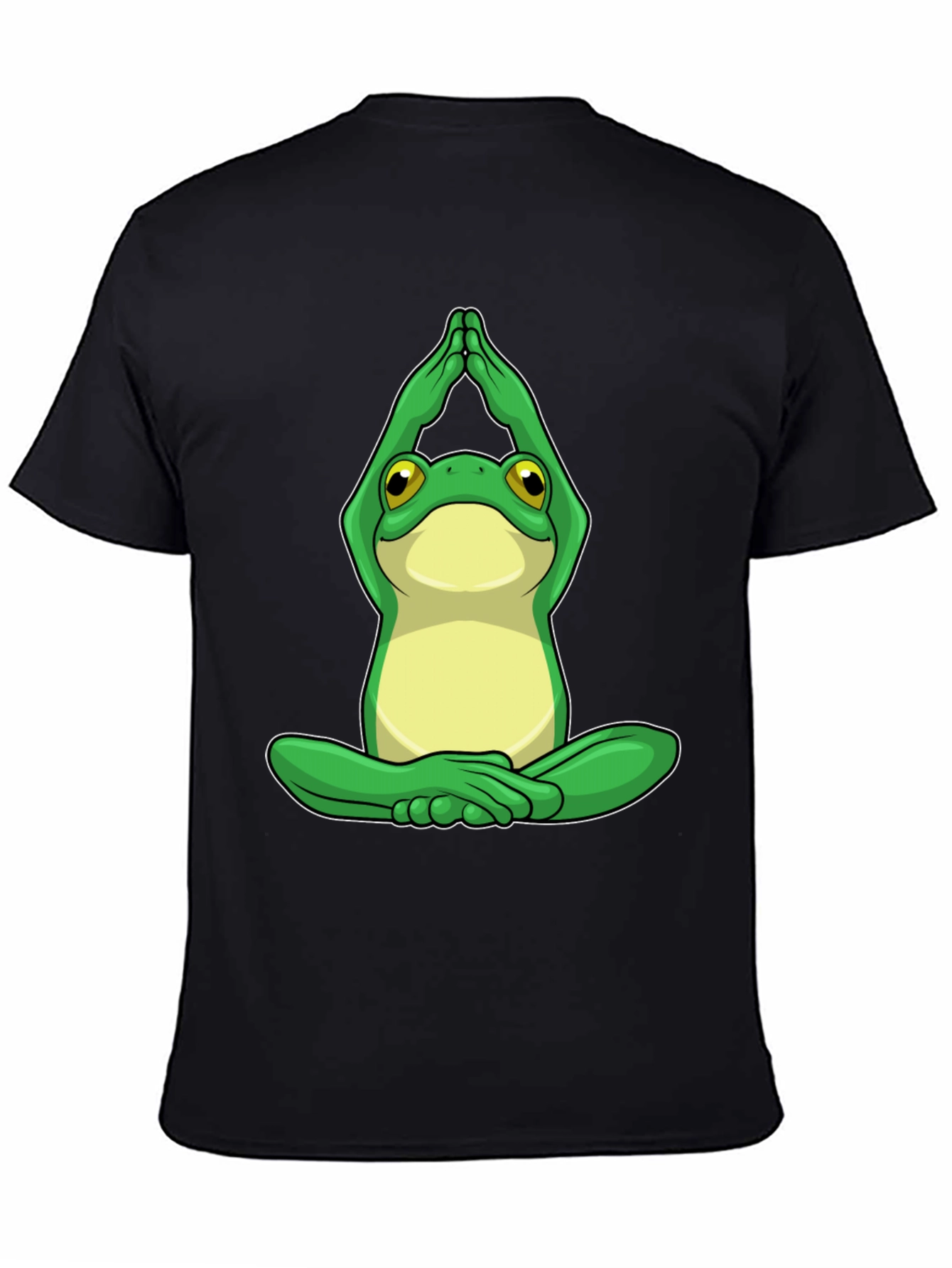 Yoga Frog Graphic Tee - Black Cotton Comfort