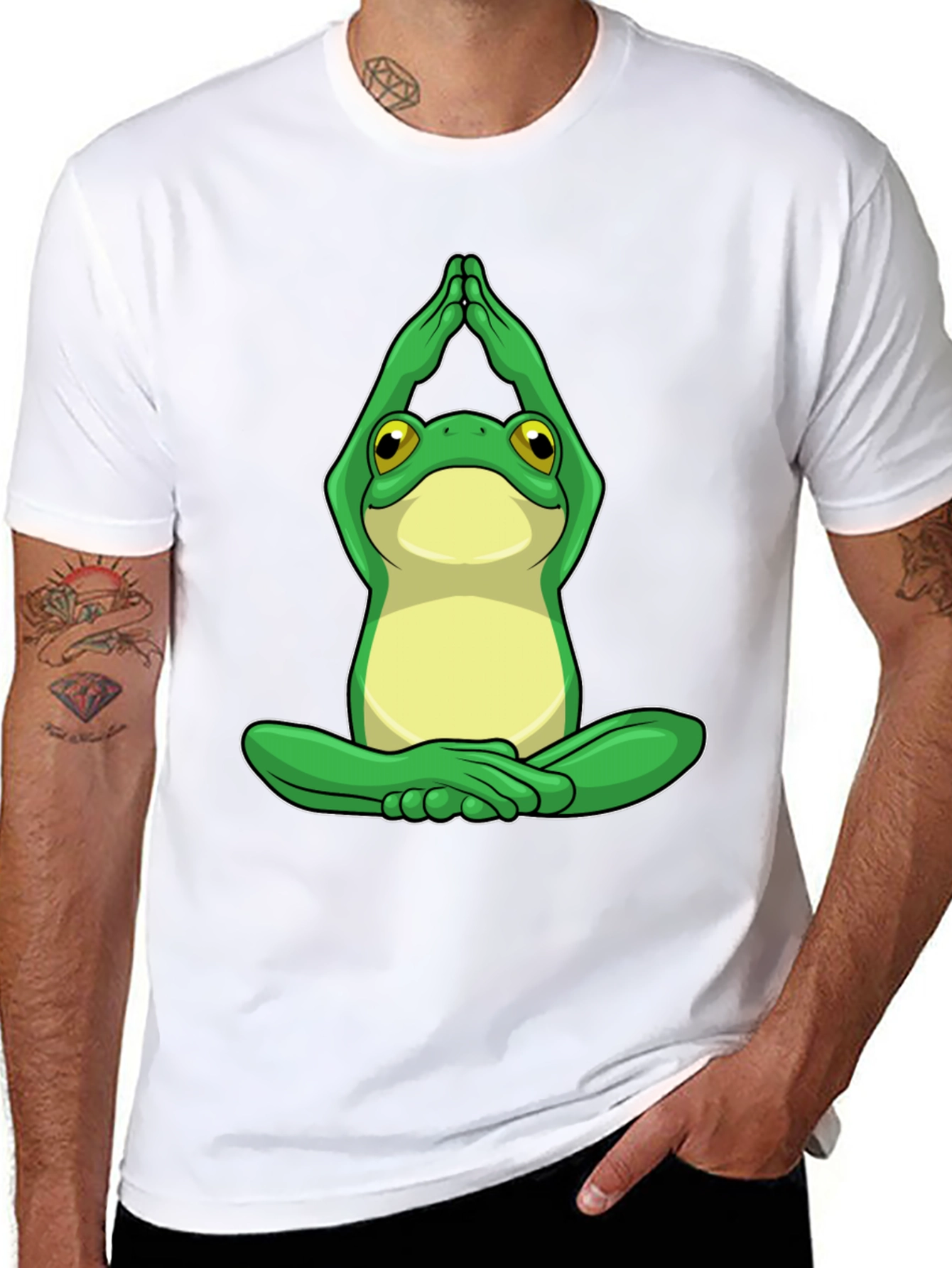Yoga Frog Graphic Tee - Black Cotton Comfort