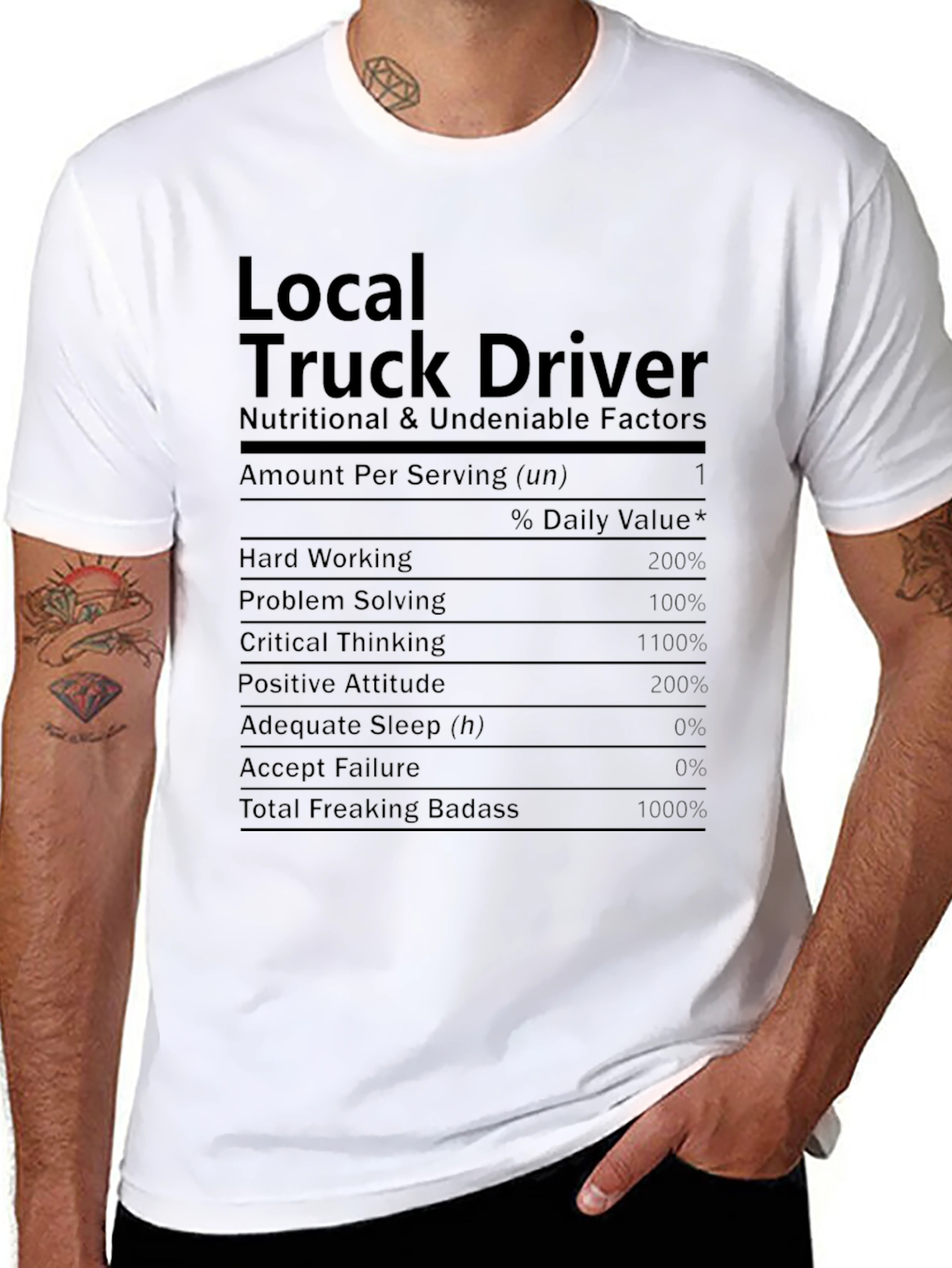Local Truck Driver Nutrition Facts T-Shirt