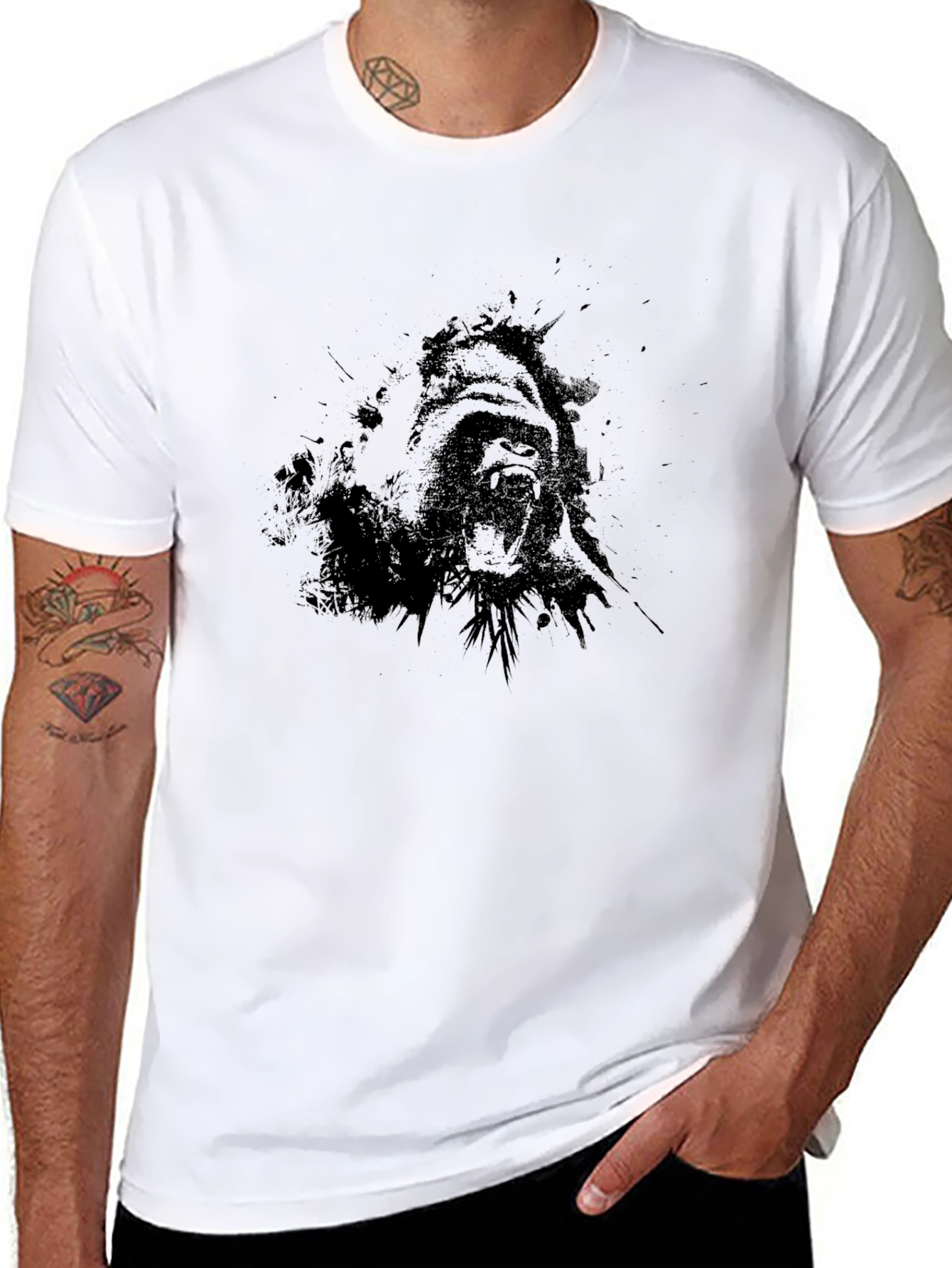 Graphic Gorilla Black T-Shirt - Mens Casual Wear