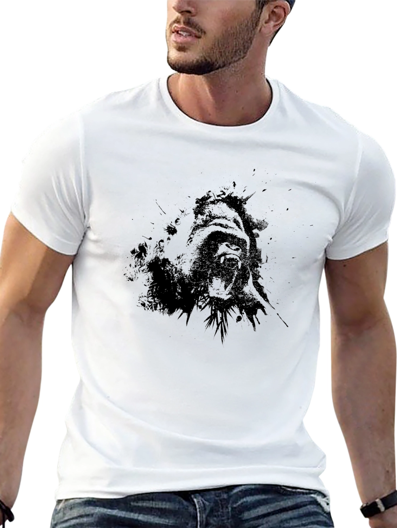 Graphic Gorilla Black T-Shirt - Mens Casual Wear
