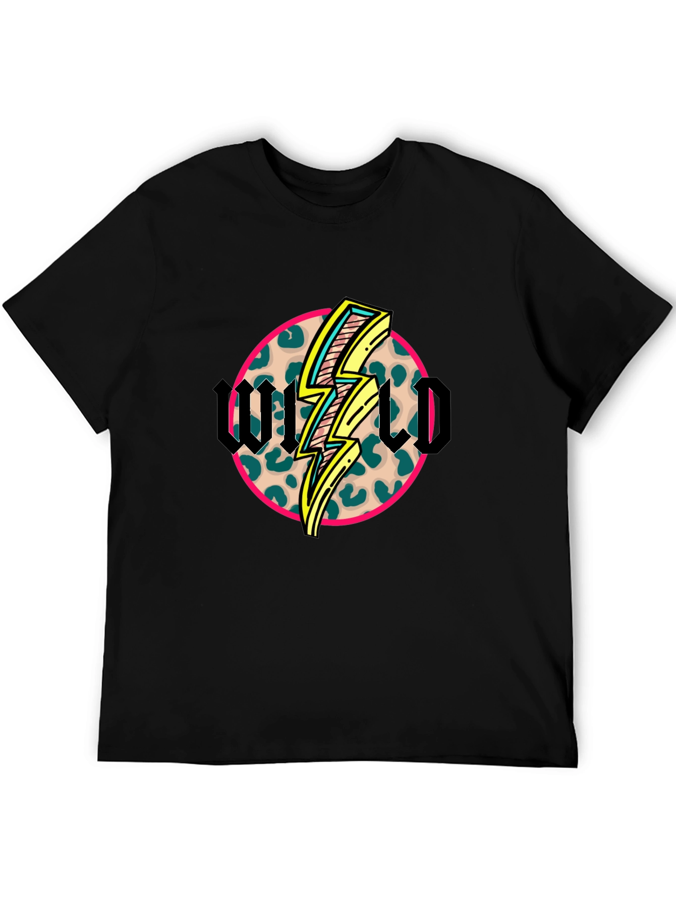 Wild Graphic Tee - Leopard Print Lightning Bolt