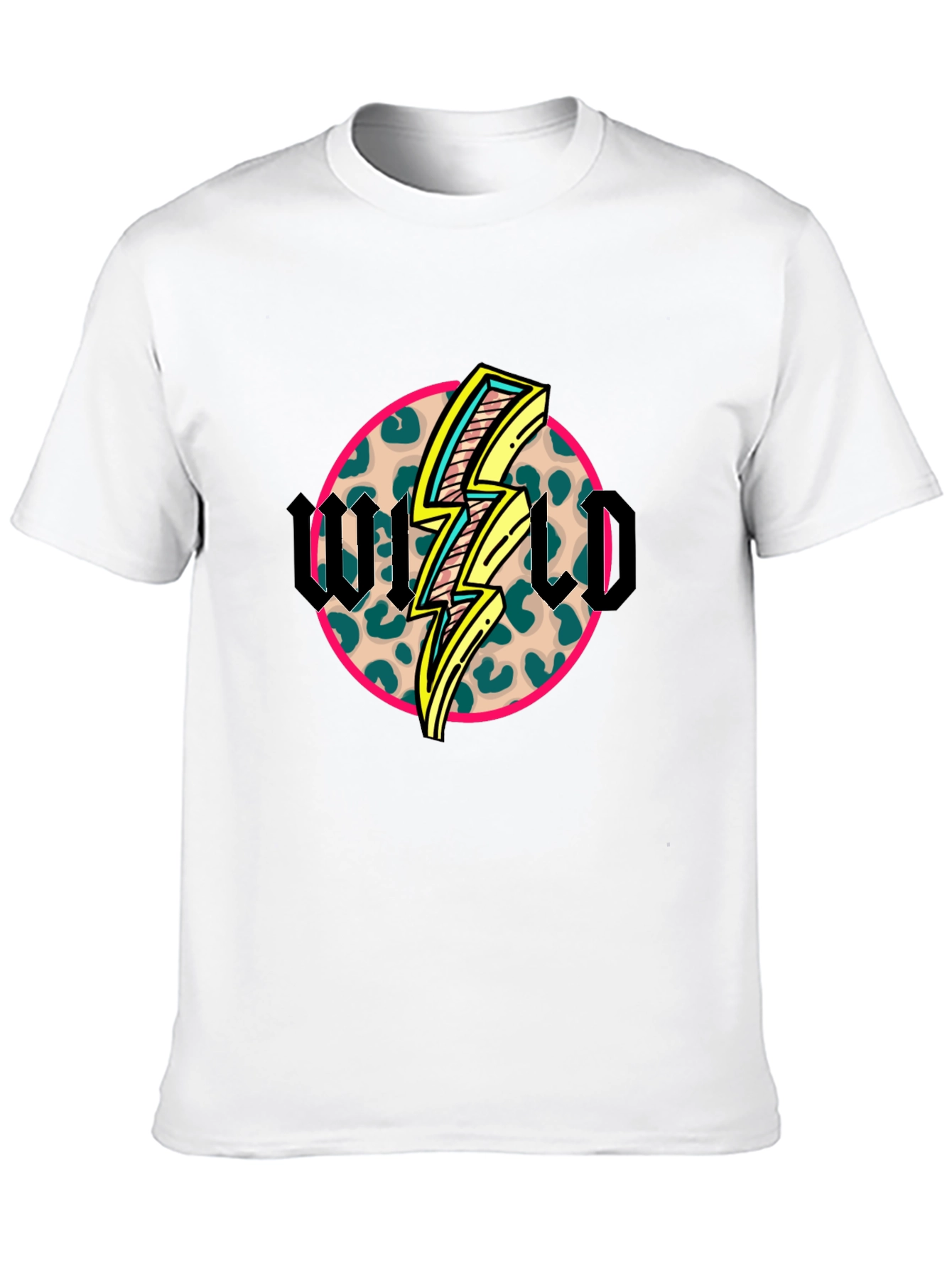 Wild Graphic Tee - Leopard Print Lightning Bolt