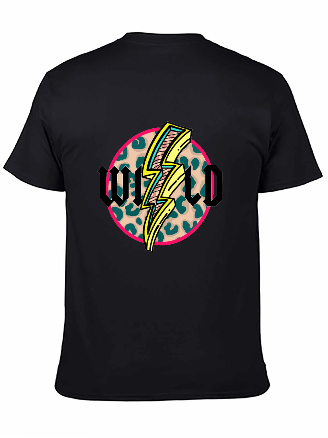 Wild Graphic Tee - Leopard Print Lightning Bolt