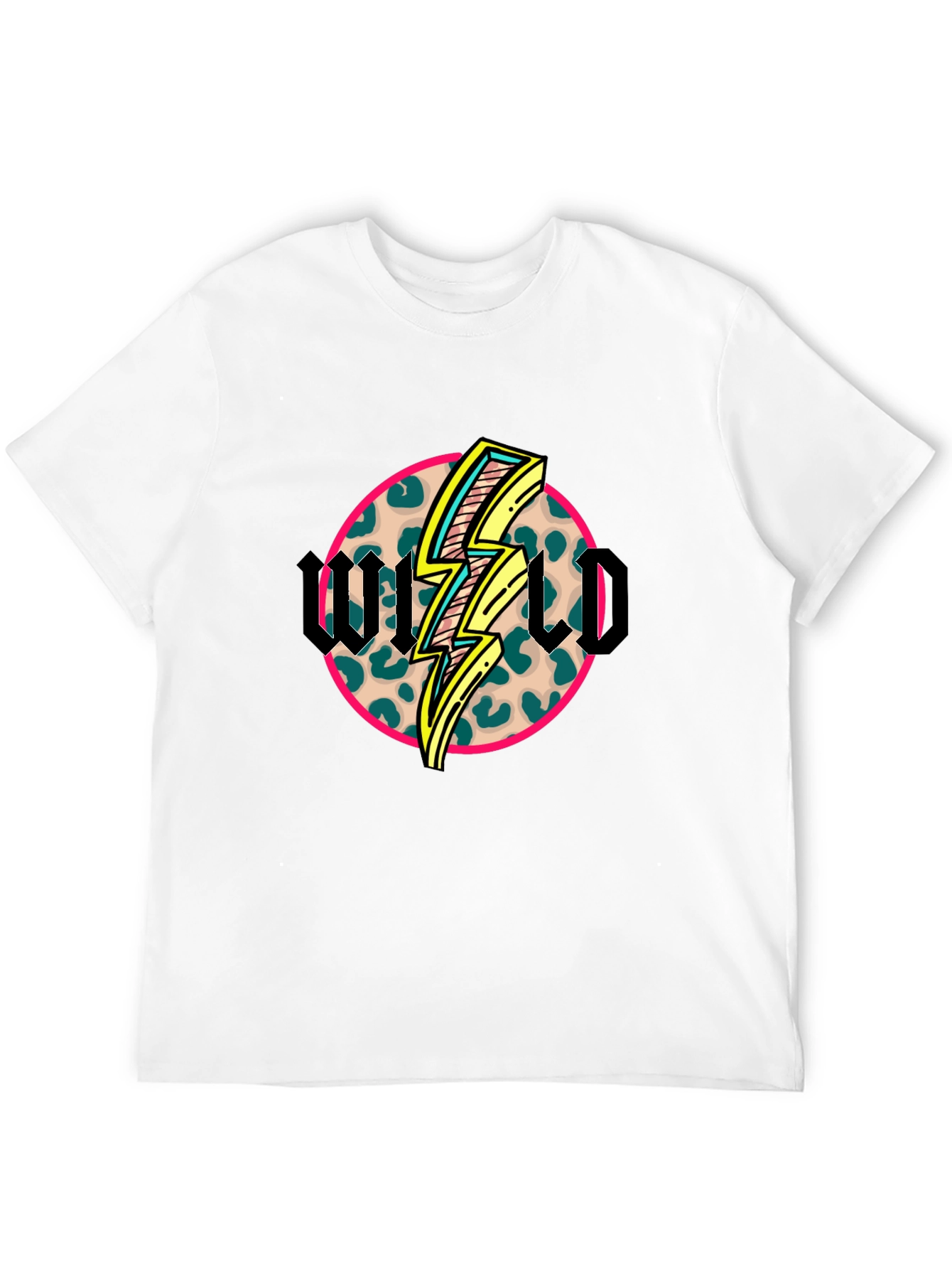 Wild Graphic Tee - Leopard Print Lightning Bolt