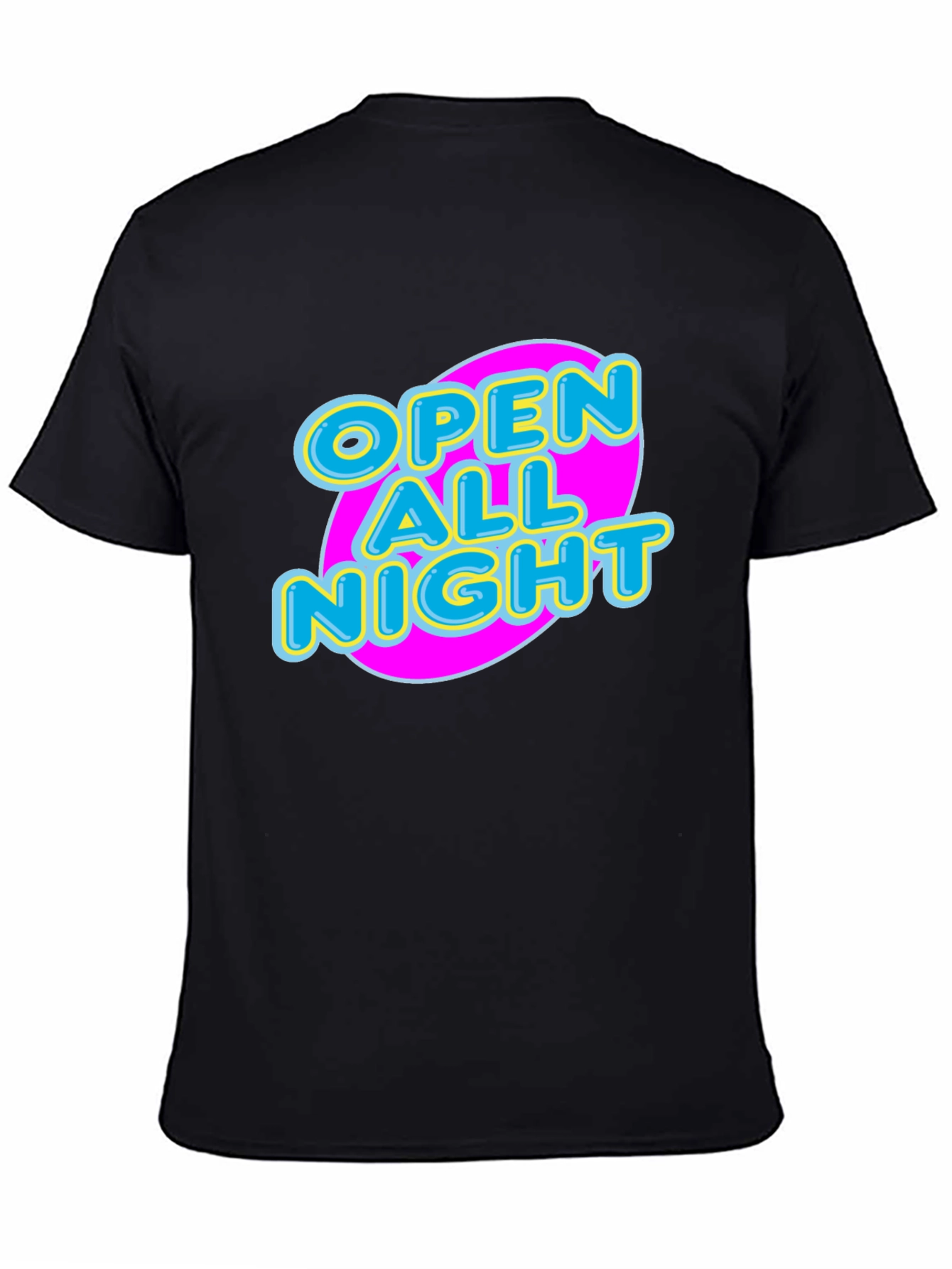 Open All Night Graphic Tee - Black