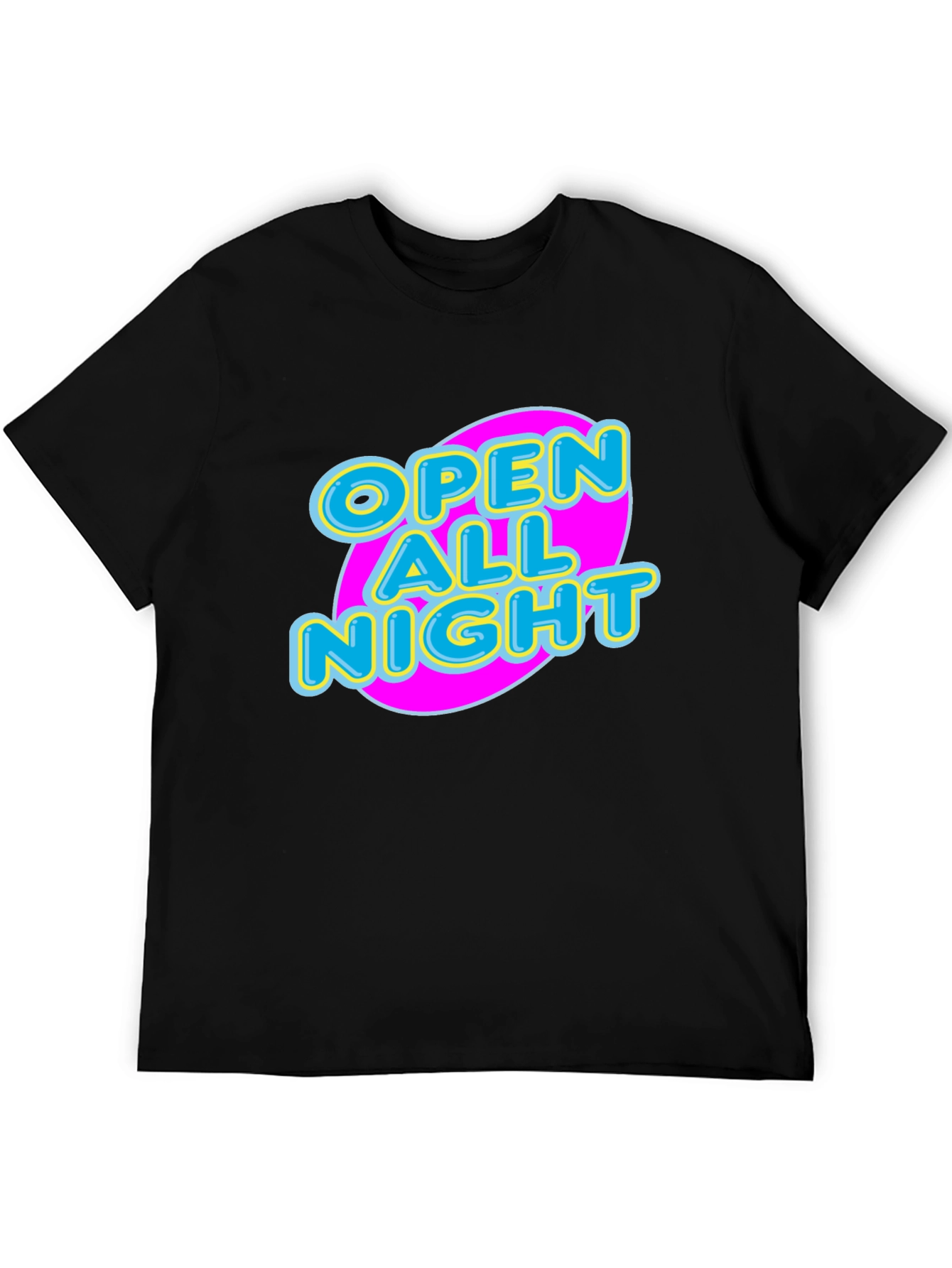 Open All Night Graphic Tee - Black