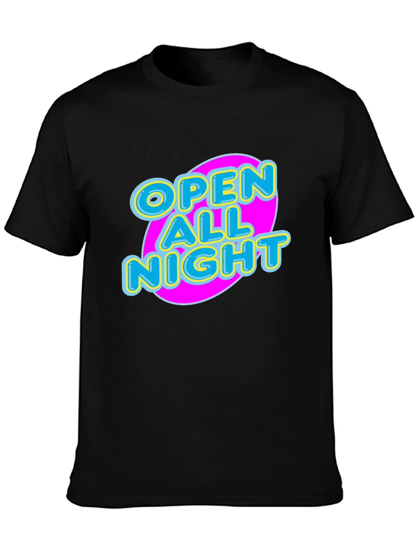 Open All Night Graphic Tee - Black