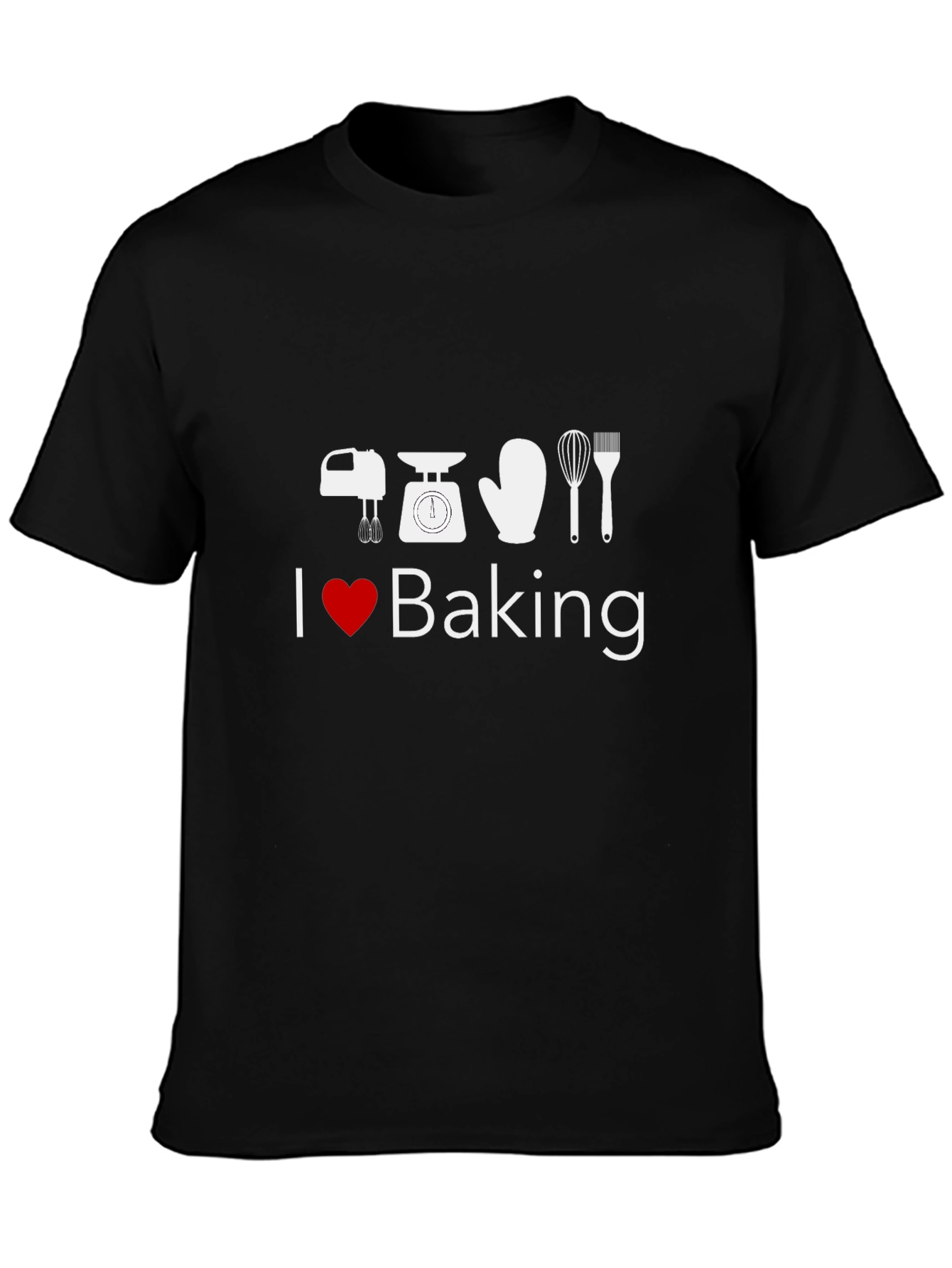 I Love Baking T-Shirt - Black Cotton Blend