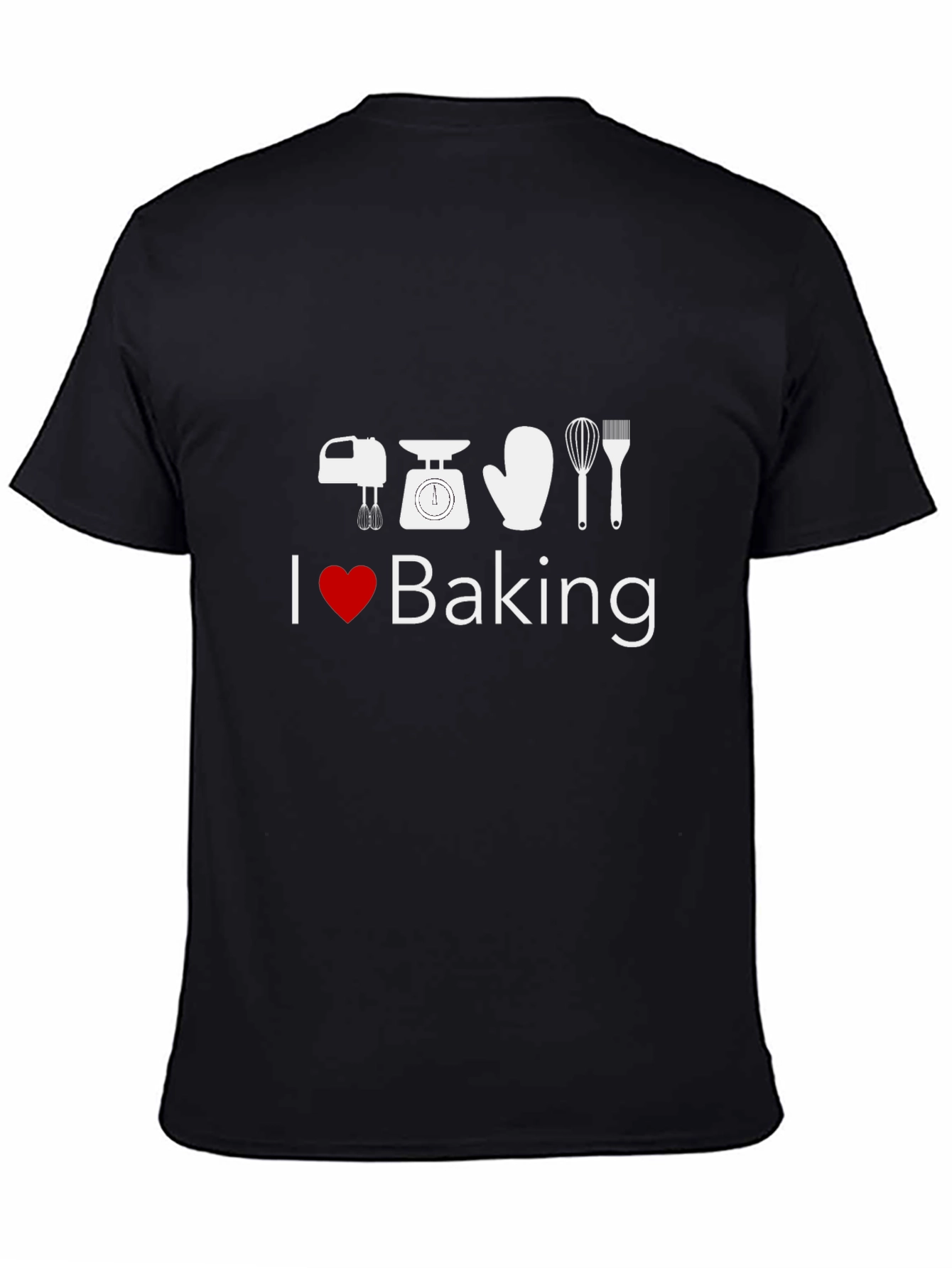 I Love Baking T-Shirt - Black Cotton Blend